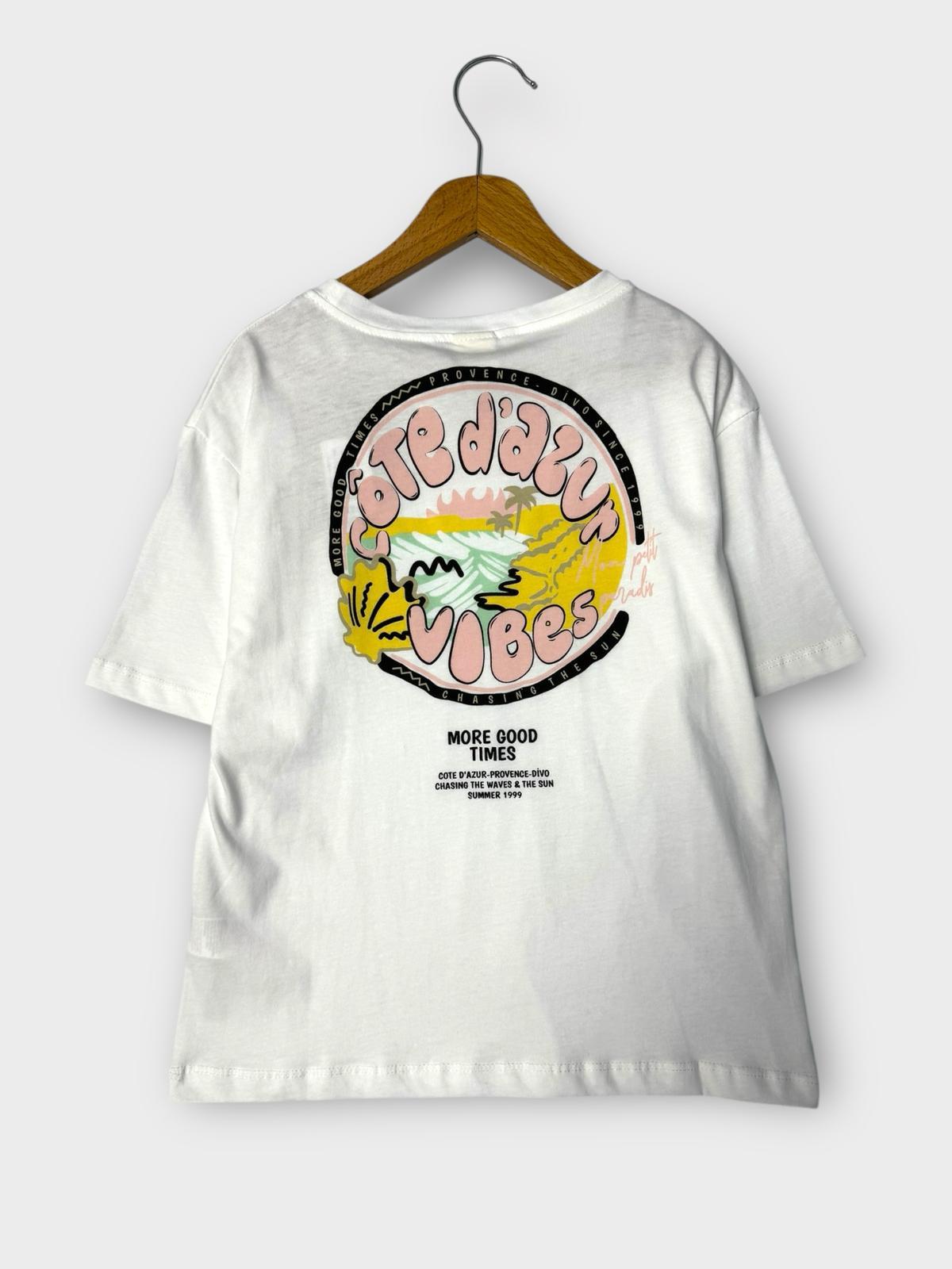 Mon Petit Paradis Baskılı T-shirt Beyaz