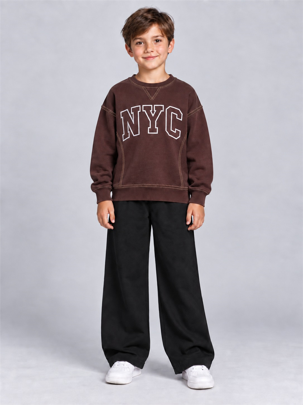 Newyork Erkek Çocuk Sweat Kahverengi
