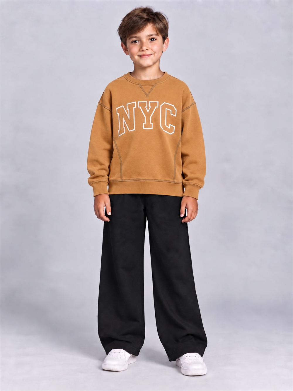 Newyork Erkek Çocuk Sweat Taba
