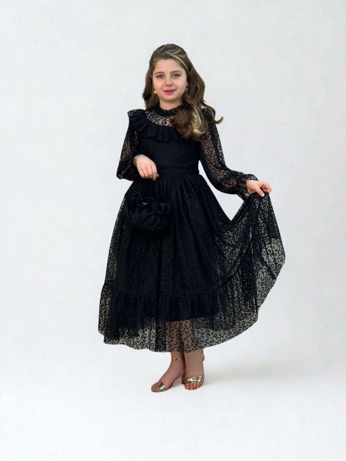 Nisa Dantel Elbise Siyah