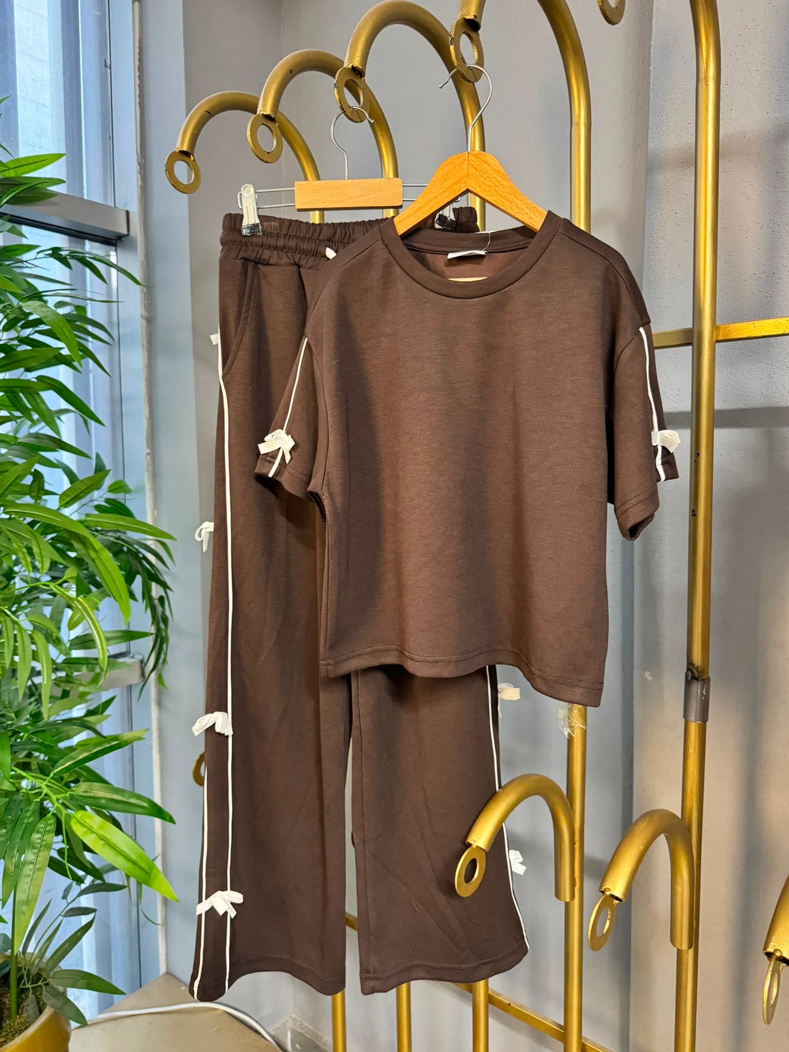 Oyra Kız Çocuk Takımı Kahverengi