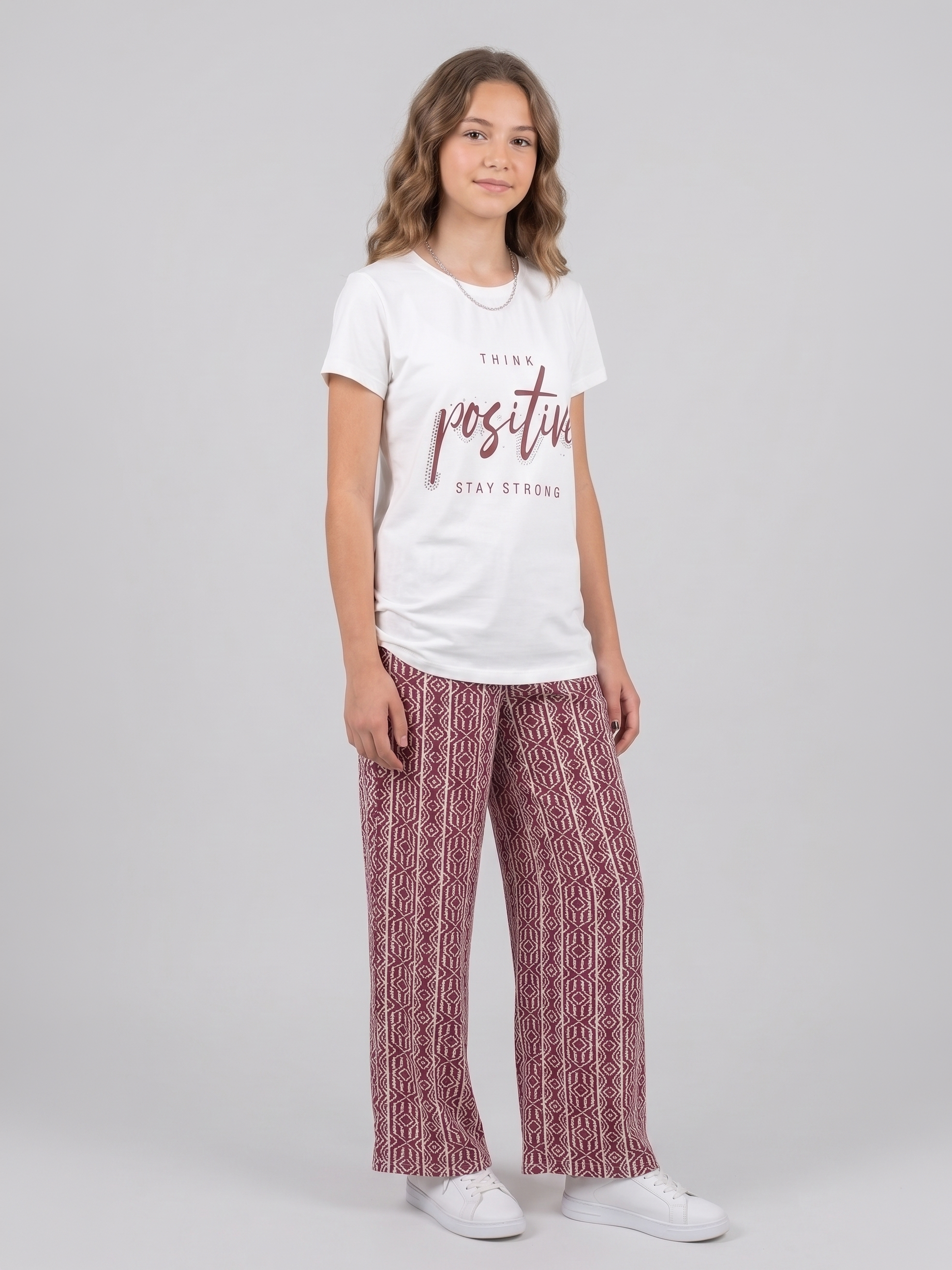 Positive Kız Çocuk Takım - Beyaz Pembe