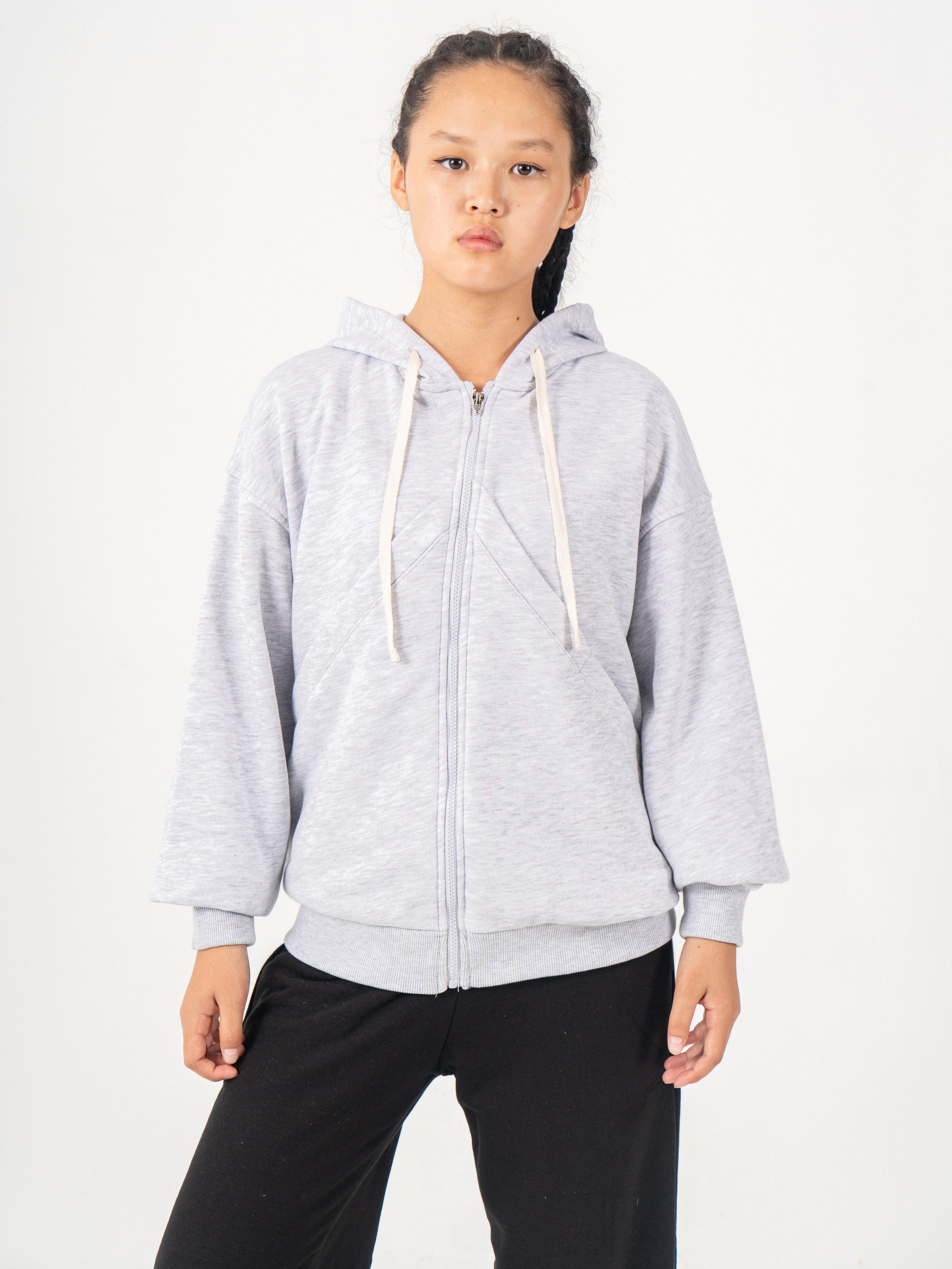 Ravien Kapüşonlu Sweat Hırka Gri