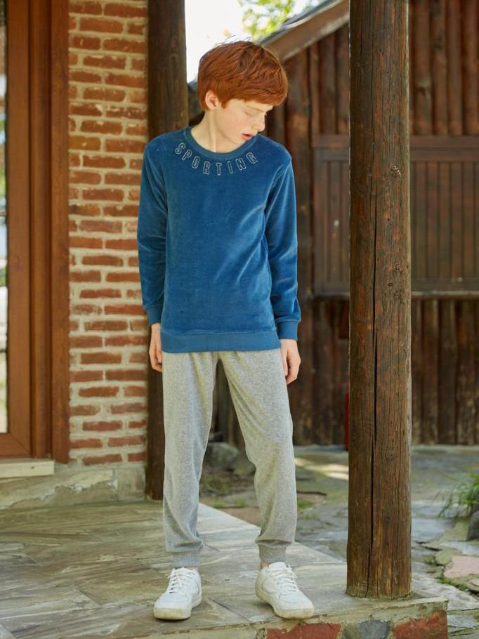 Sporting Kadife Eşofman Takımı Mavi