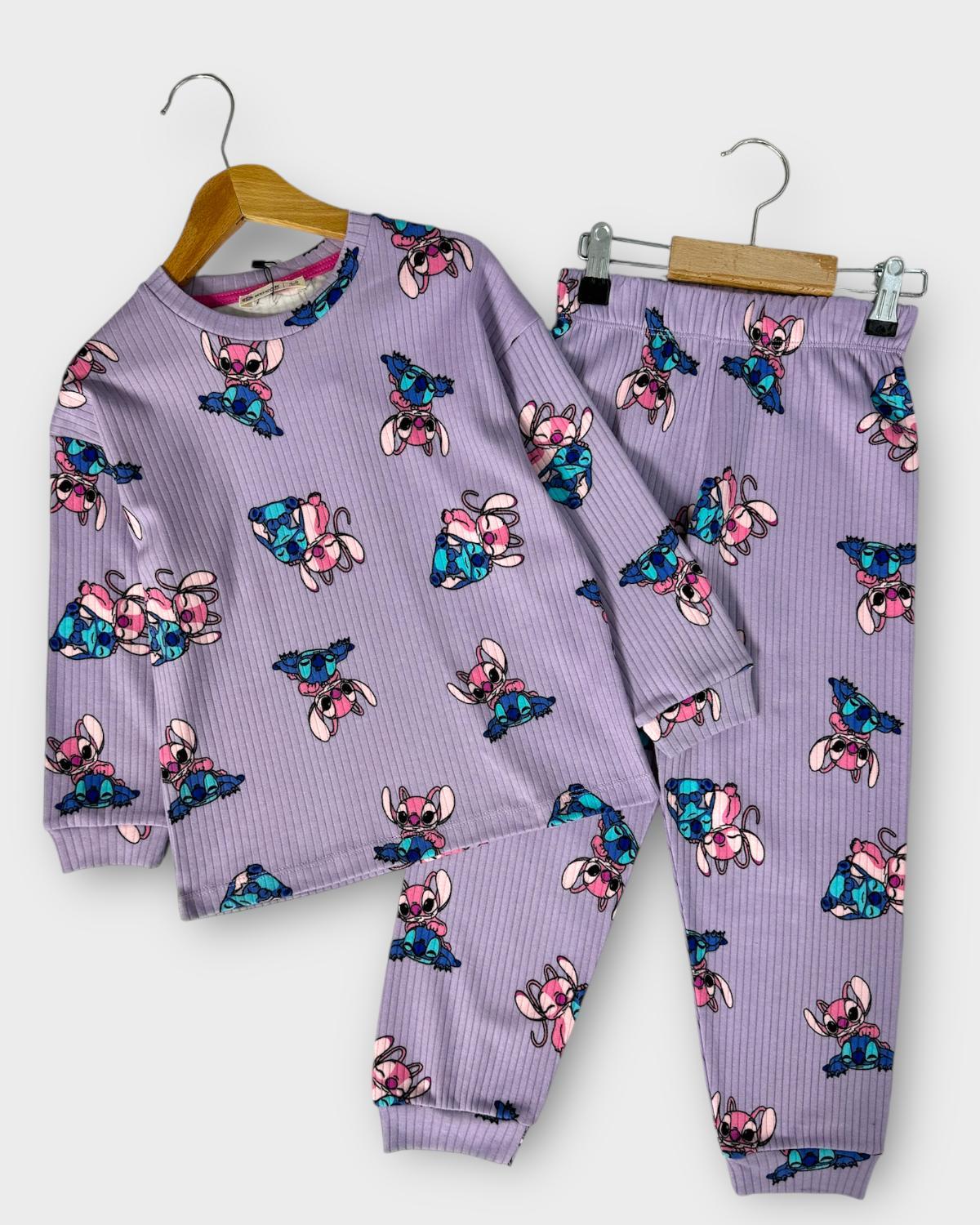 Stitch Pijama Takımı Mor