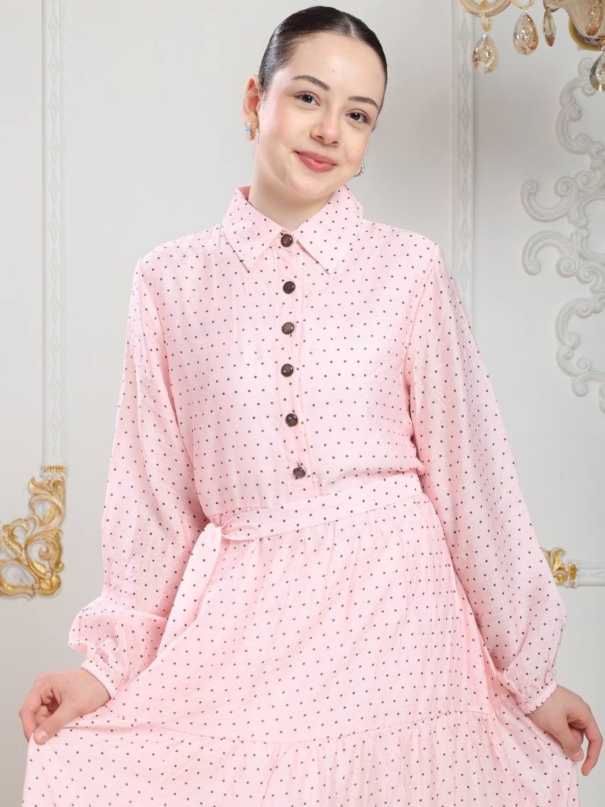 Sude Kız Çocuk Elbisesi Pembe