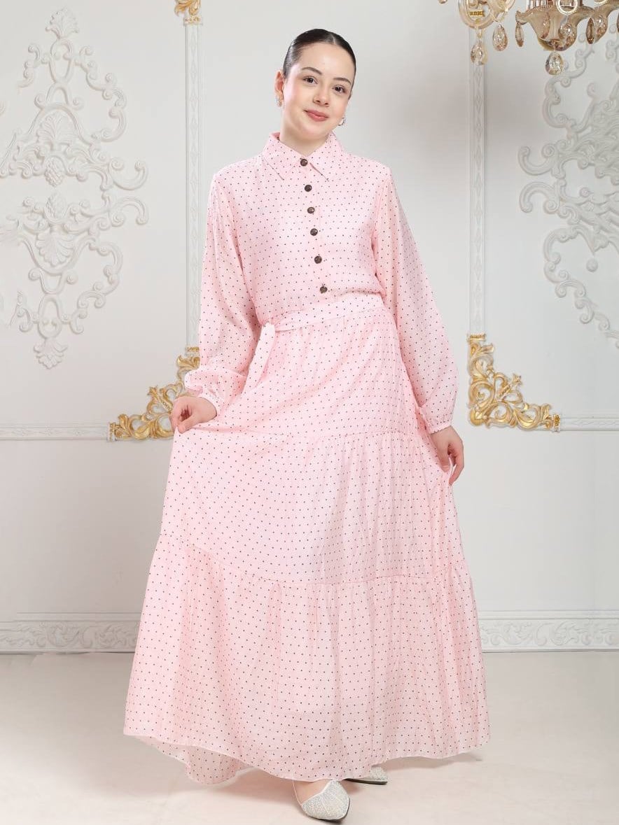 Sude Kız Çocuk Elbisesi Pembe