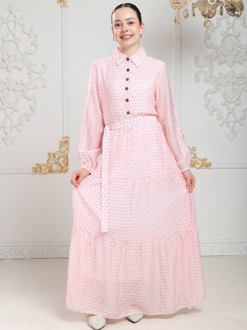 Sude Kız Çocuk Elbisesi Pembe