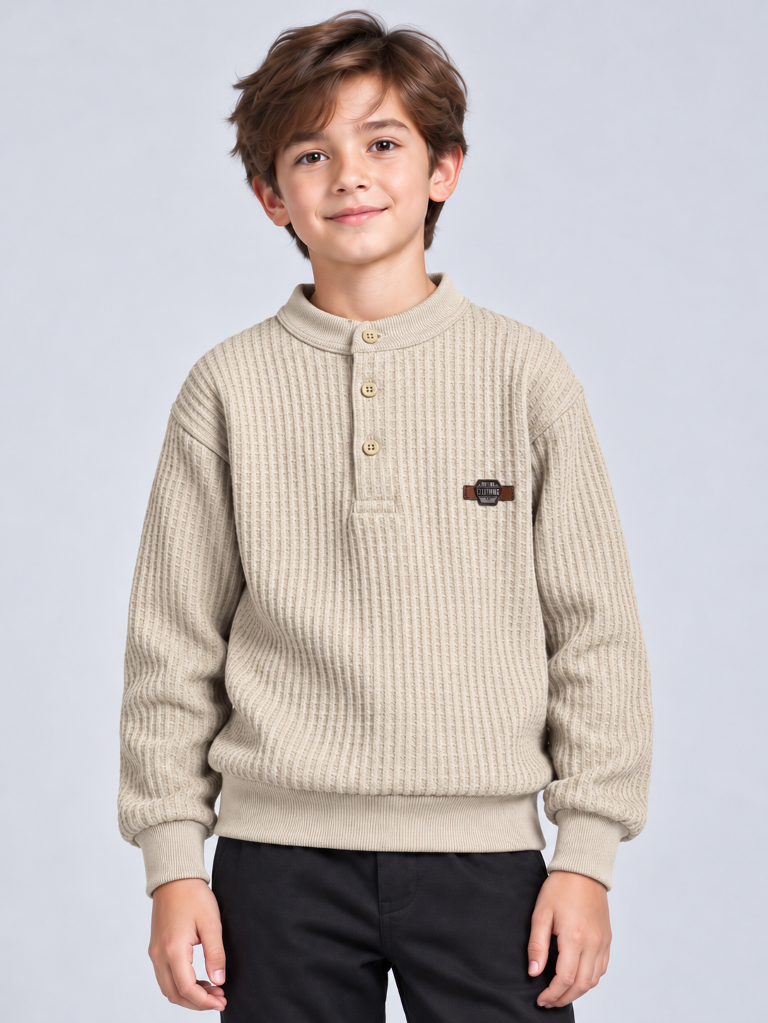Taron Erkek Çocuk Sweatshirt Bej