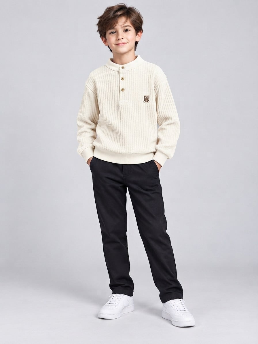 Taron Erkek Çocuk Sweatshirt Ekru