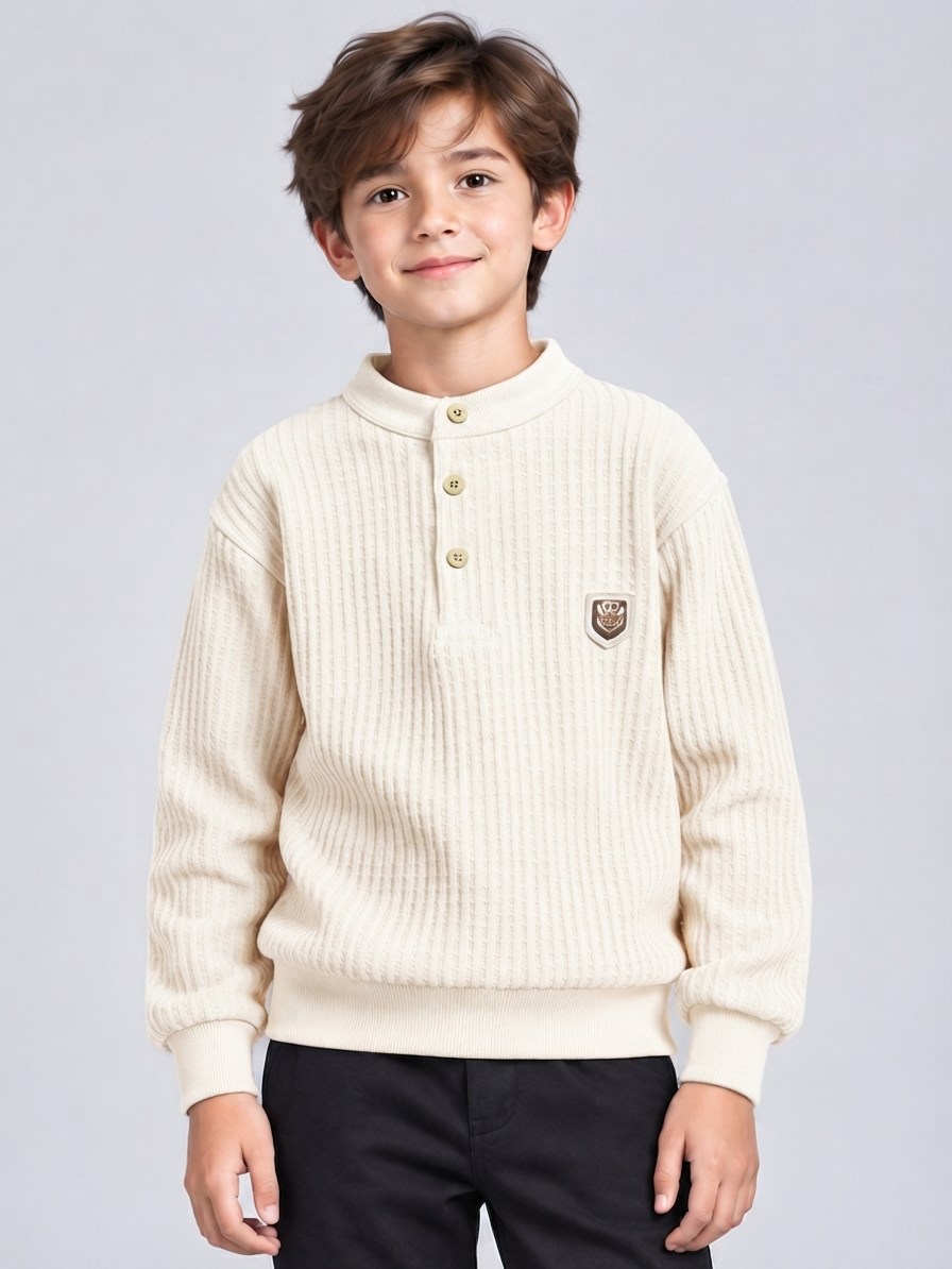 Taron Erkek Çocuk Sweatshirt Ekru