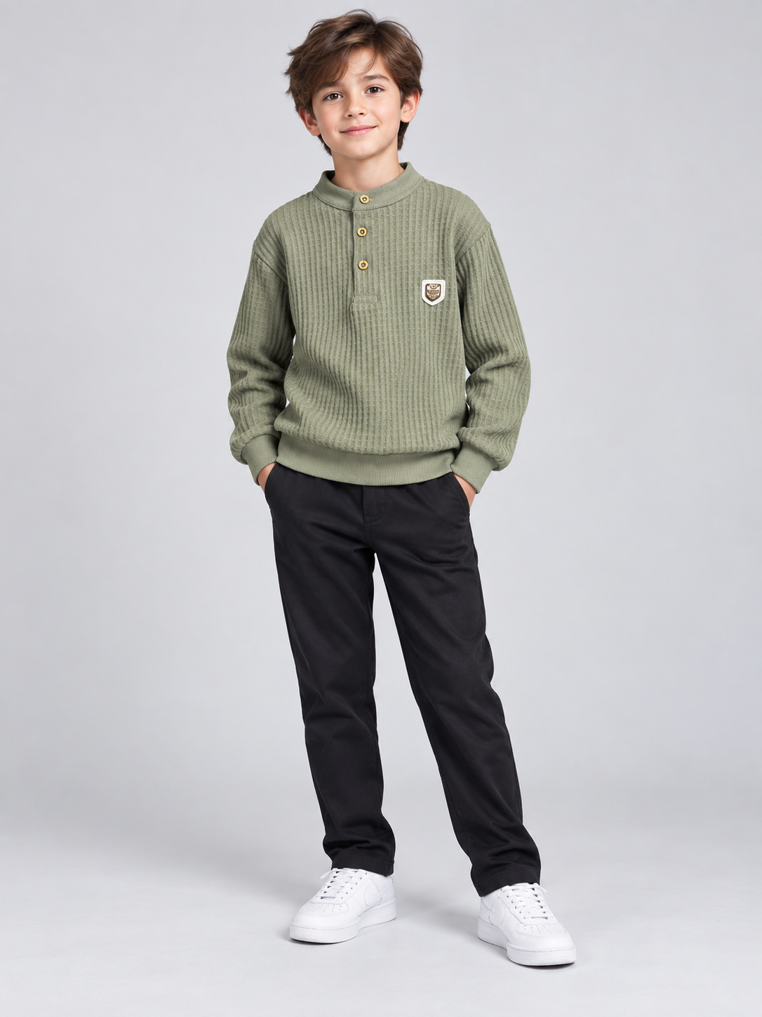 Taron Erkek Çocuk Sweatshirt Yeşil