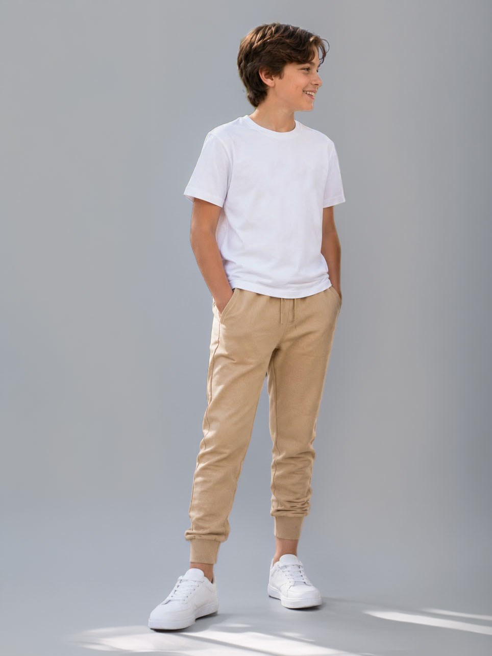 Teneffüs Unisex Çocuk Okul Eşofman Altı Bej