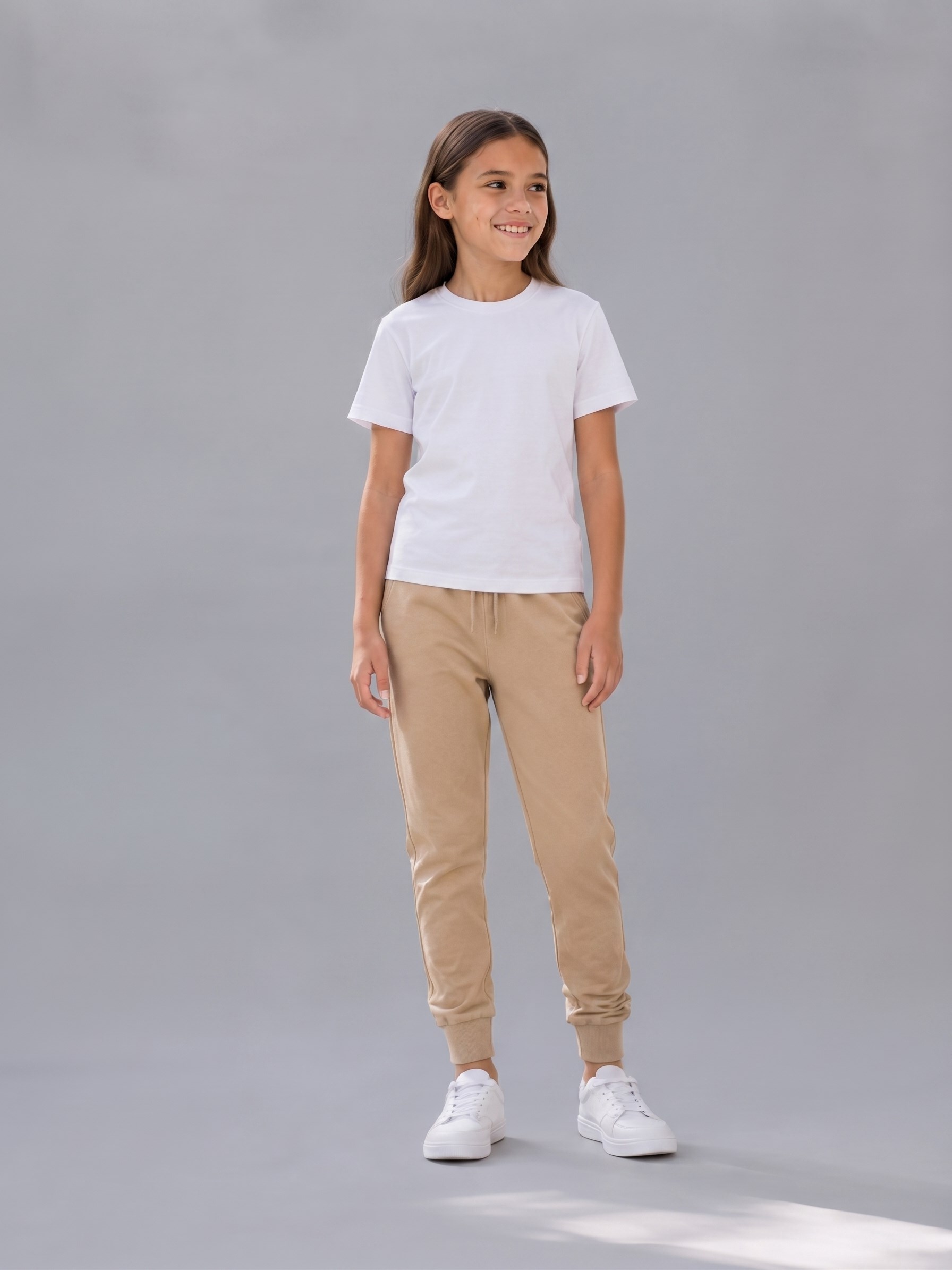 Teneffüs Unisex Çocuk Okul Eşofman Altı Bej