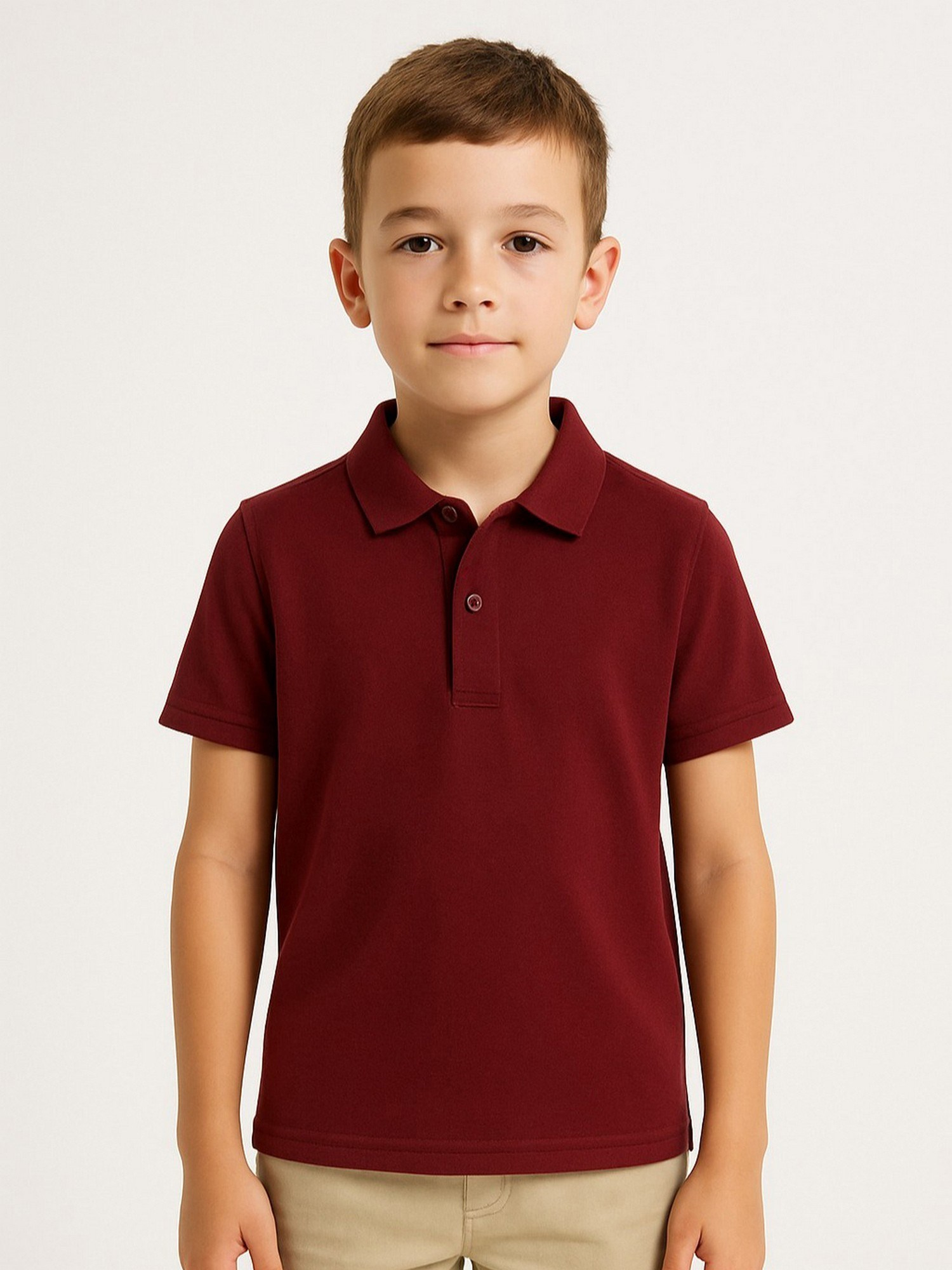 Tima Kısa Kol Polo Yaka Okul Tişörtü Bordo