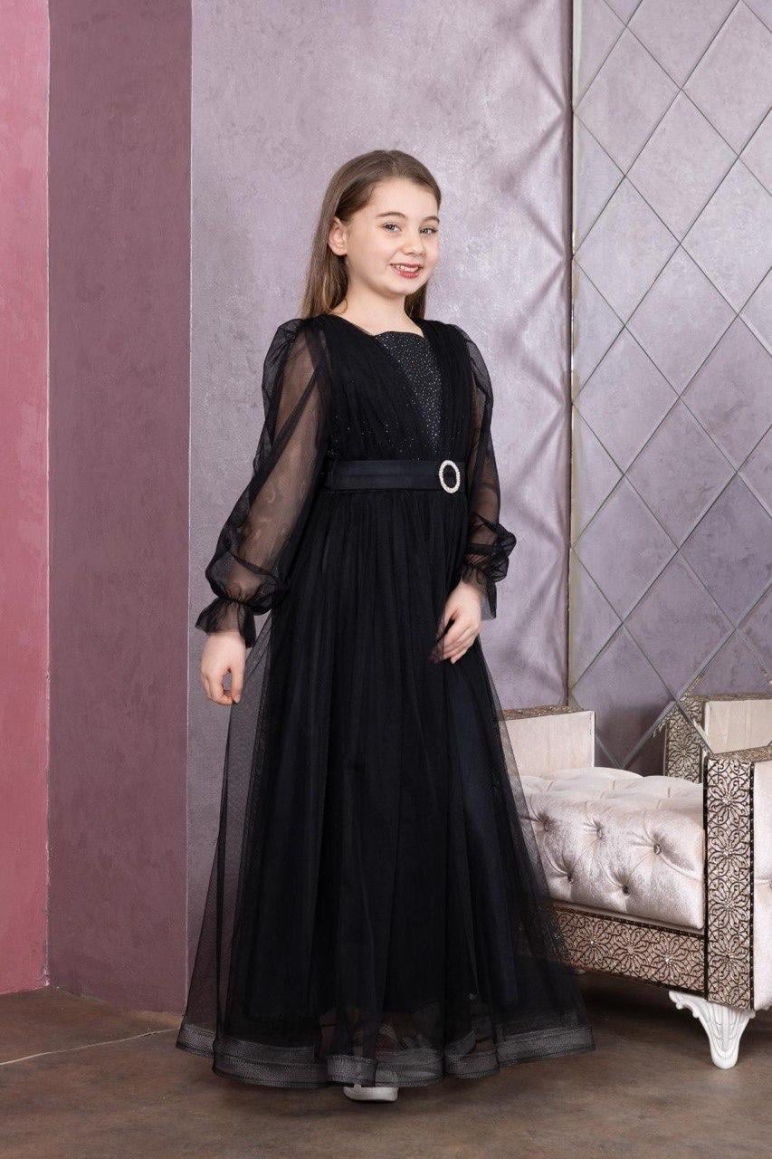 Tüllü Abiye Model Siyah