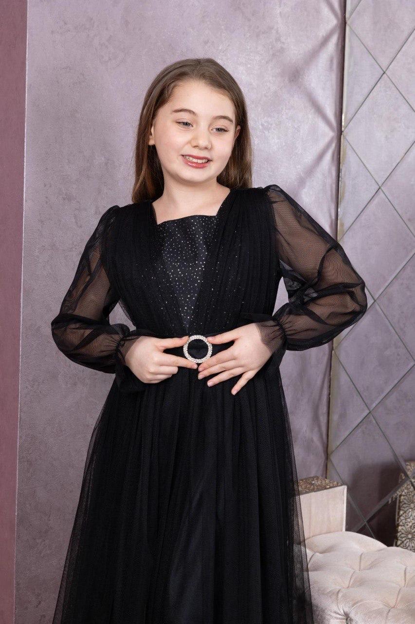 Tüllü Abiye Model Siyah