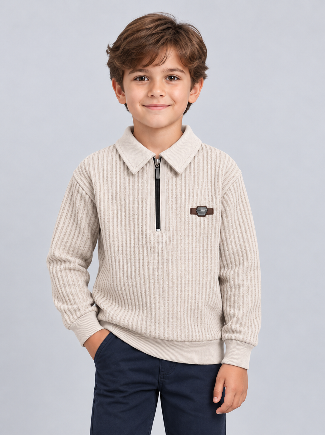 Vigo Erkek Çocuk Sweatshirt Bej