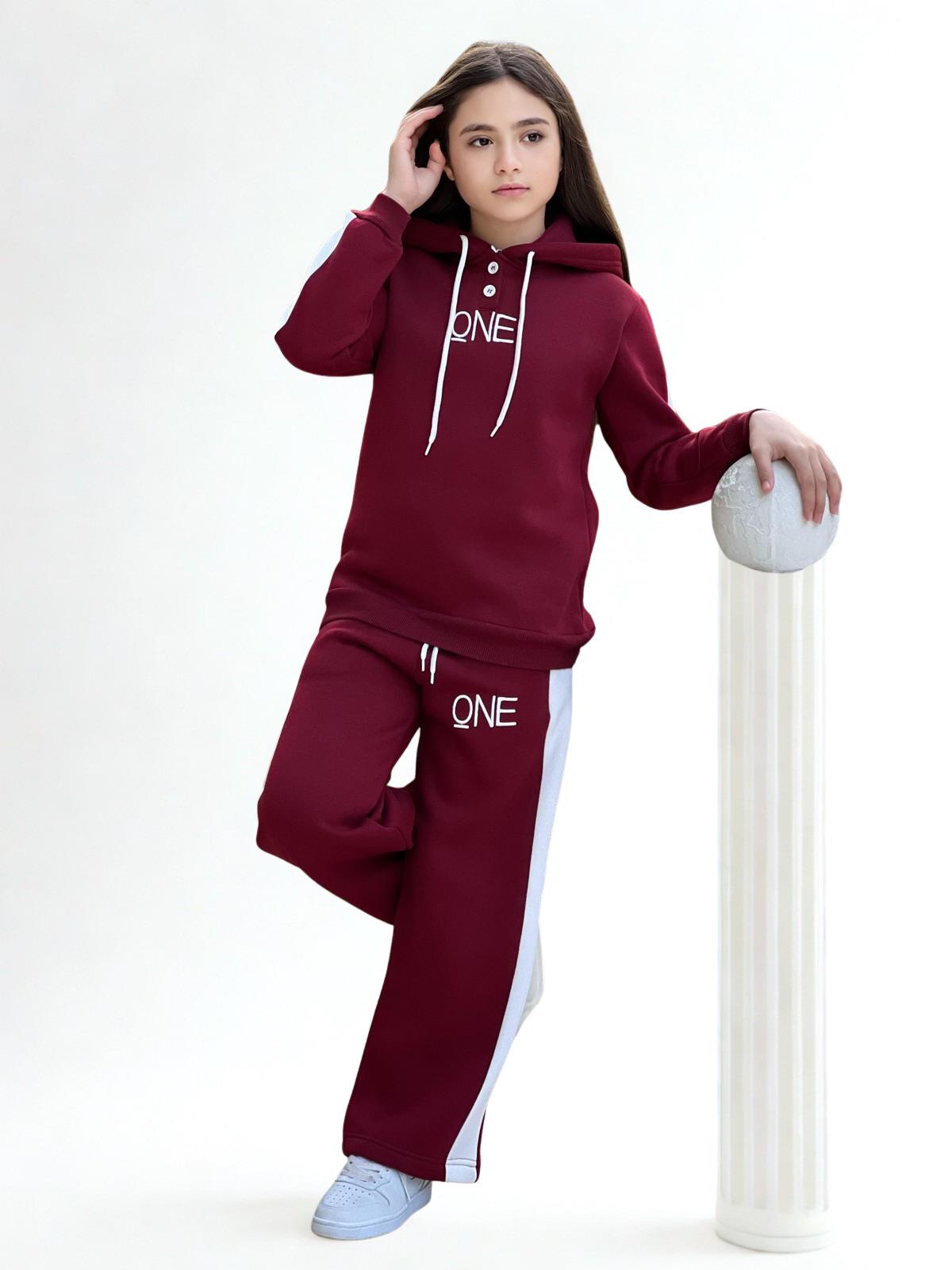 Yek Kız Çocuk Eşofman Takımı Bordo
