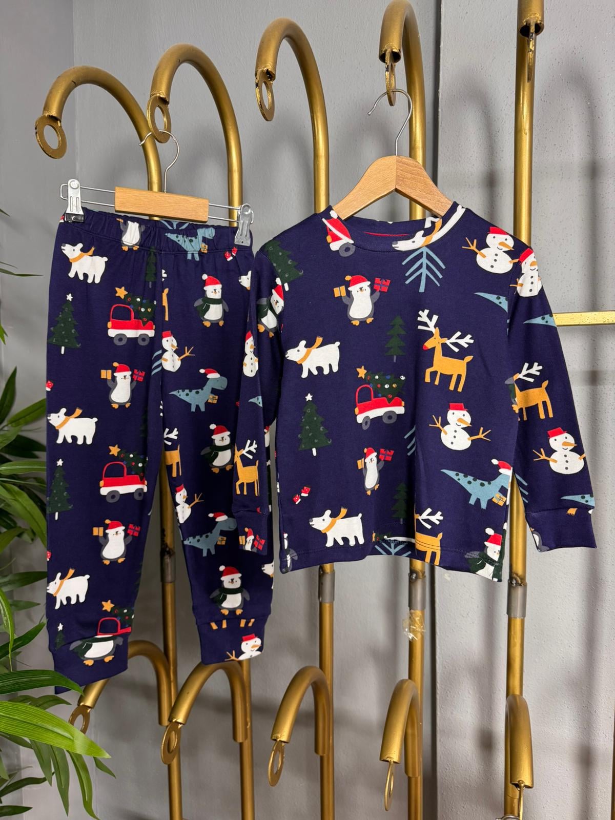 Yeni Yıl Kız Çocuk Pijama Takımı Lacivert