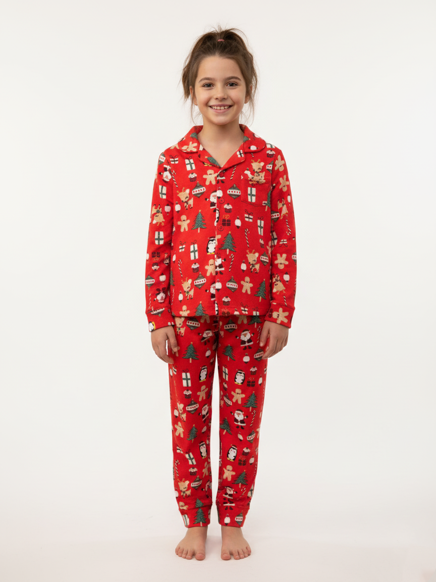 Yılbaşı Masalı Kız Çocuk Pijama Takımı