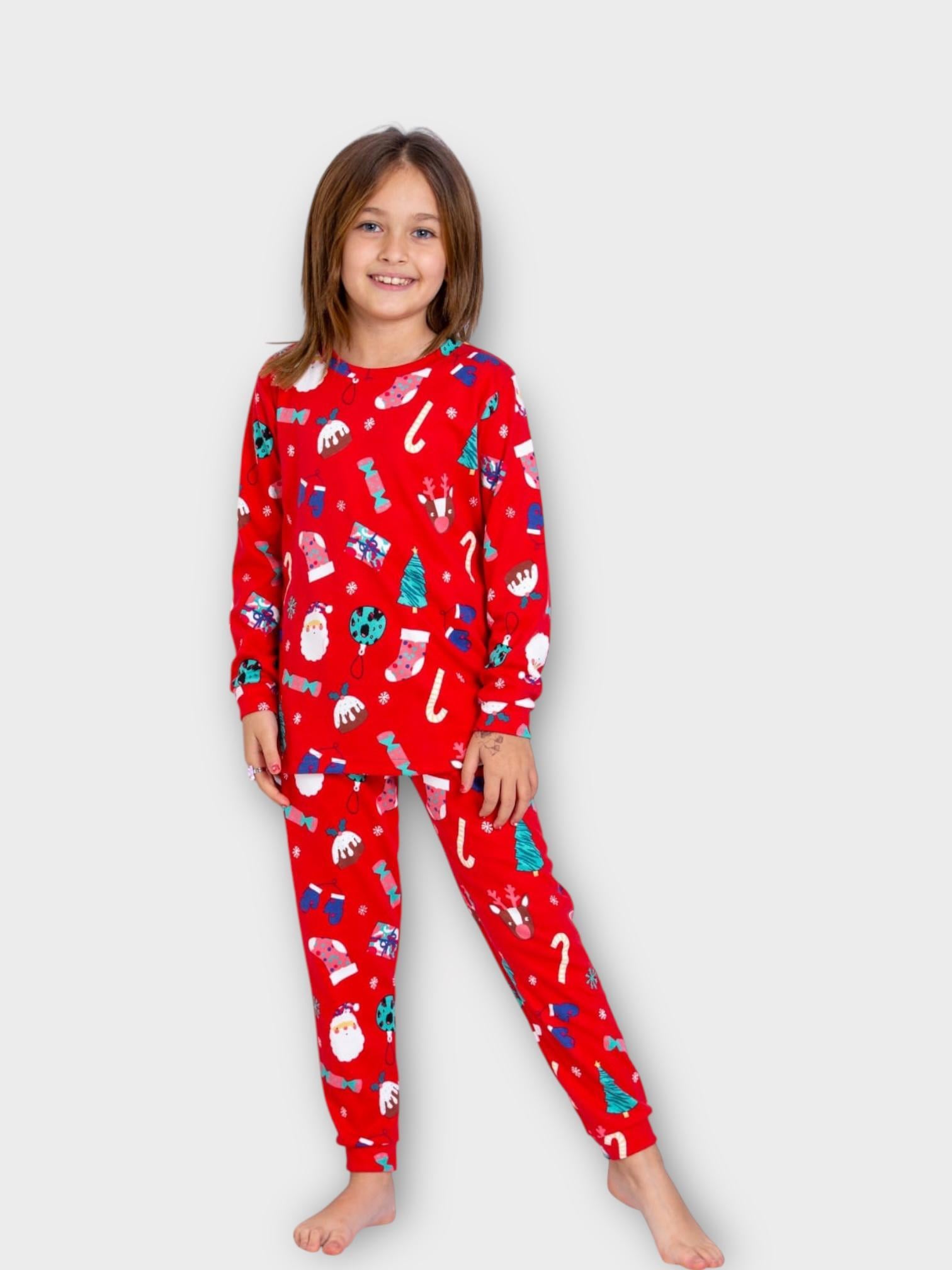 Yılbaşı Temalı Pijama Takımı Kırmızı