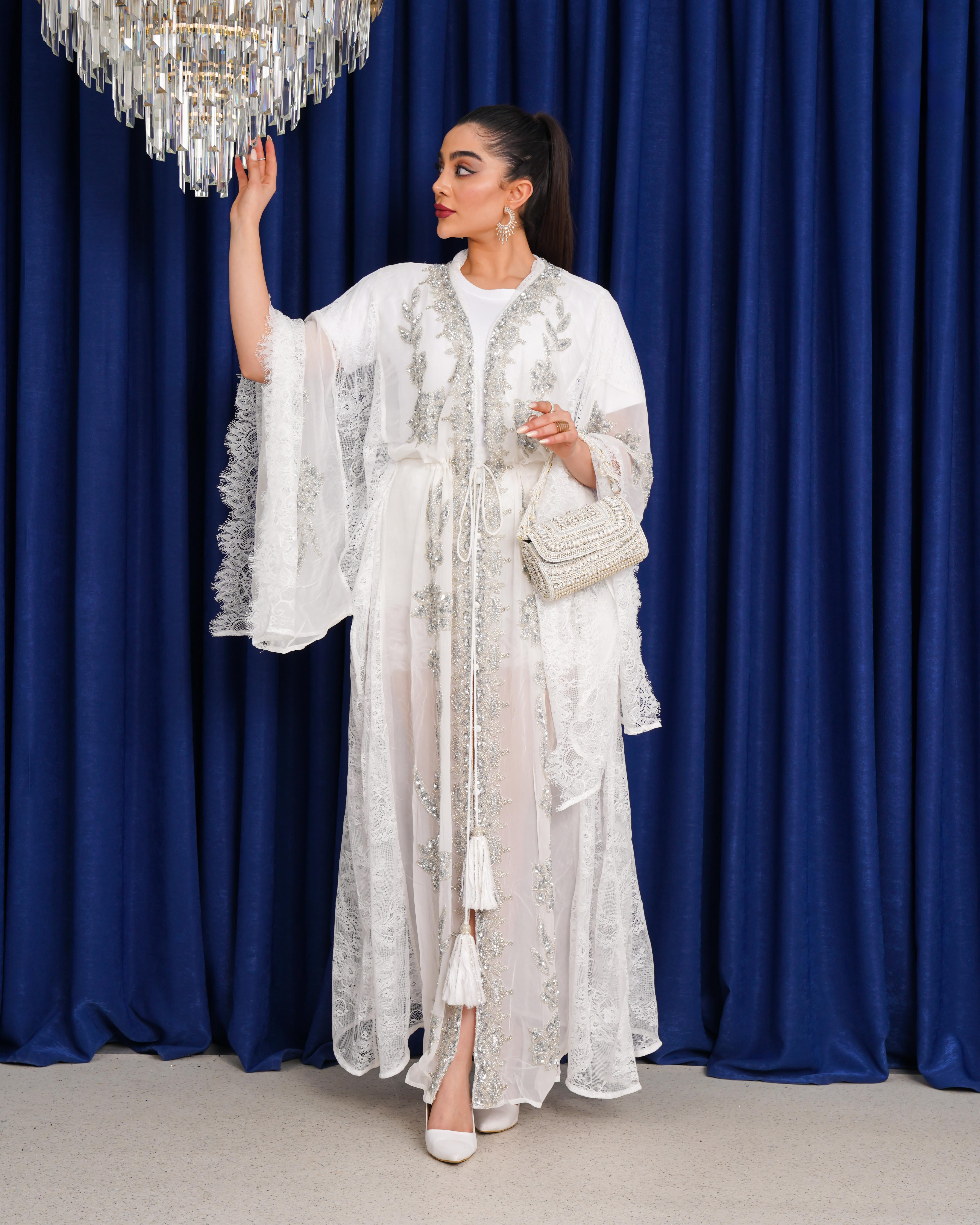 Aşira Dubai Pearl Dreams Dantelli Kaftan