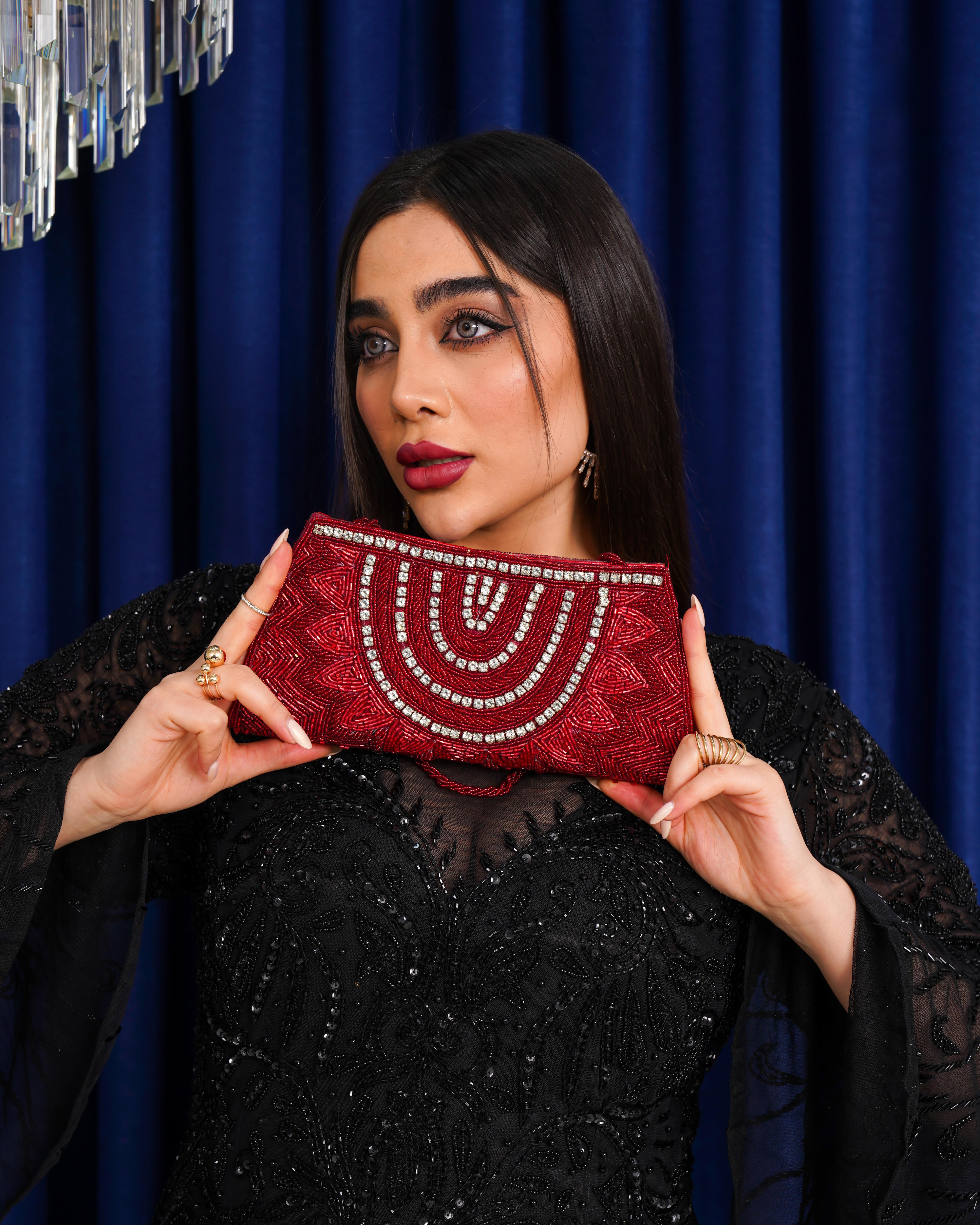 Aşira Ruby Işıltılı Dubai Gece Çanta