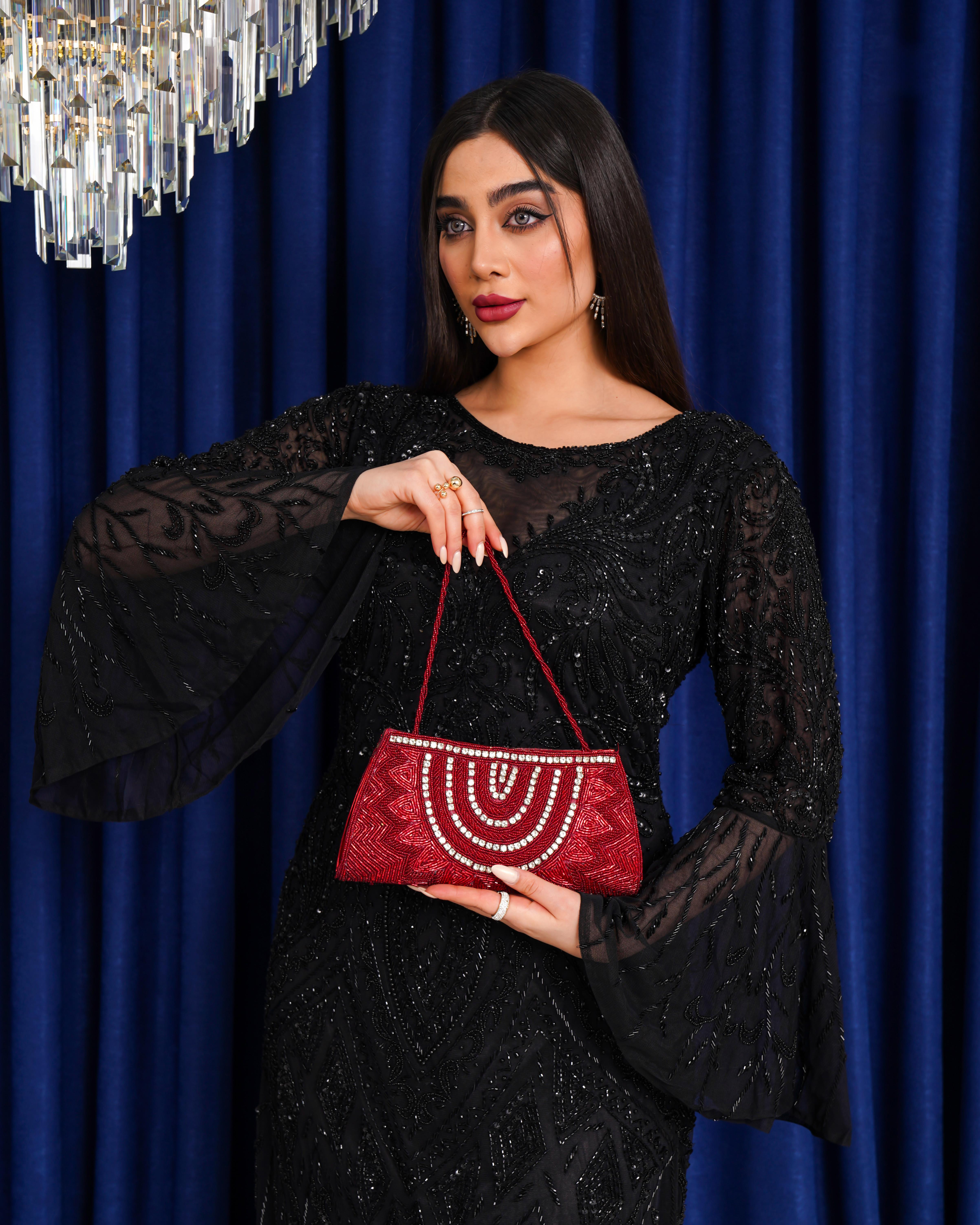 Aşira Ruby Işıltılı Dubai Gece Çanta