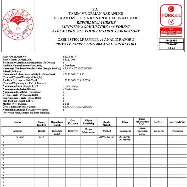 Elcik Kuru Fasulye Ata Tohumundan (500 Gr.)