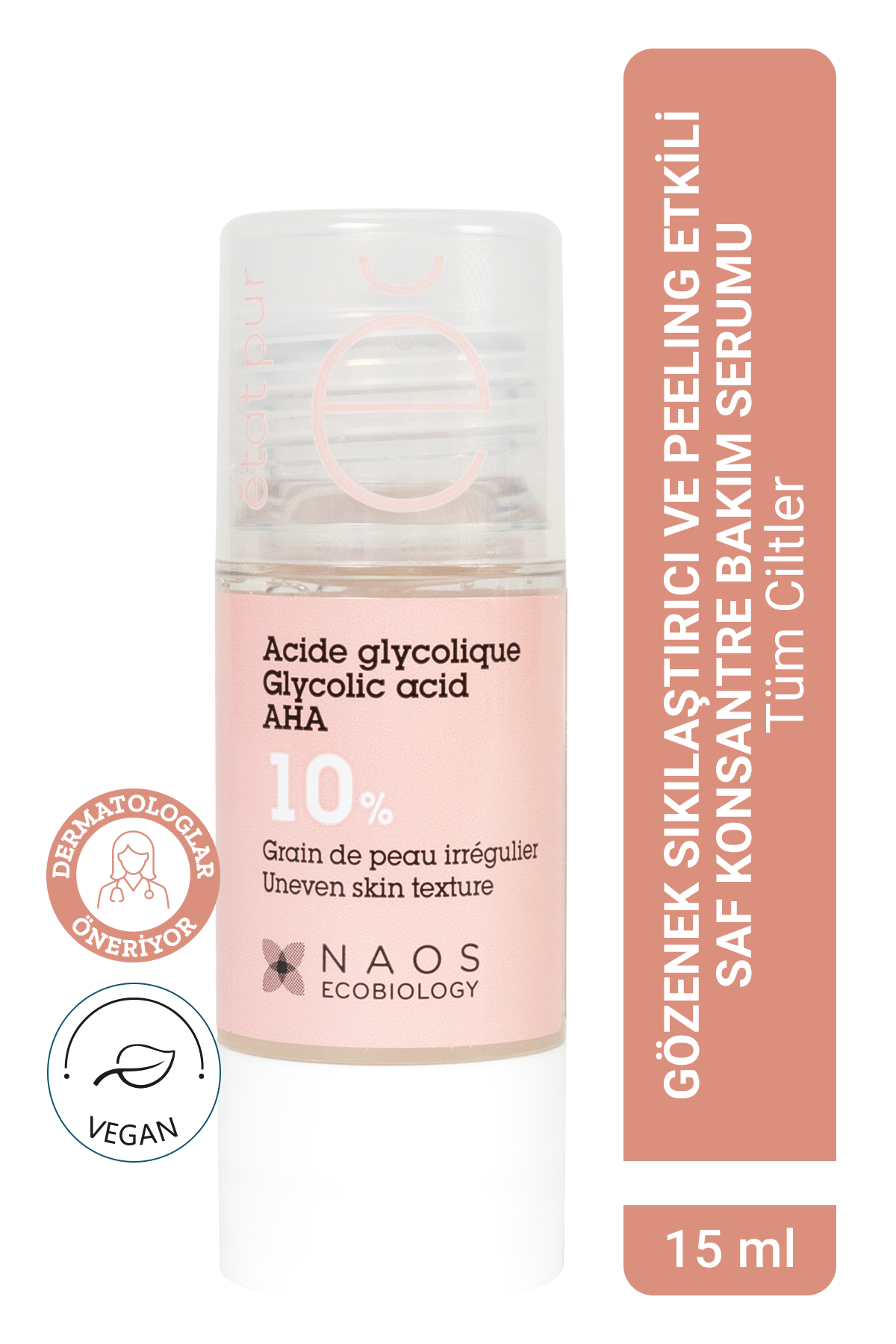 Pure Active Glikolik Asit %10 Gözenek Sıkılaştırıcı Saf Konsantre Bakım Serumu 15 ml