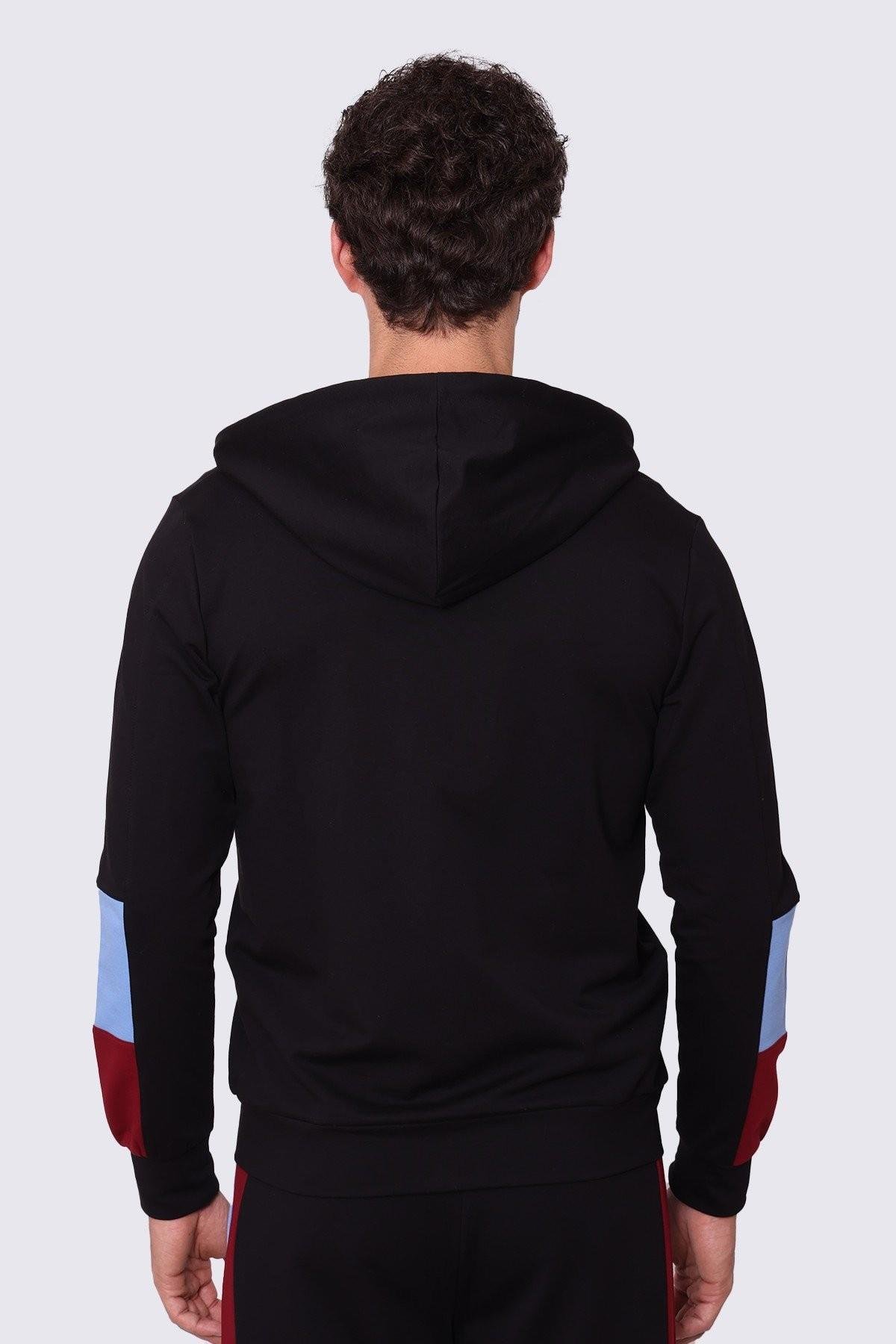 EŞOFMAN TAKIMI FERMUARLI KAPŞONLU İKİ RENK PARÇALI