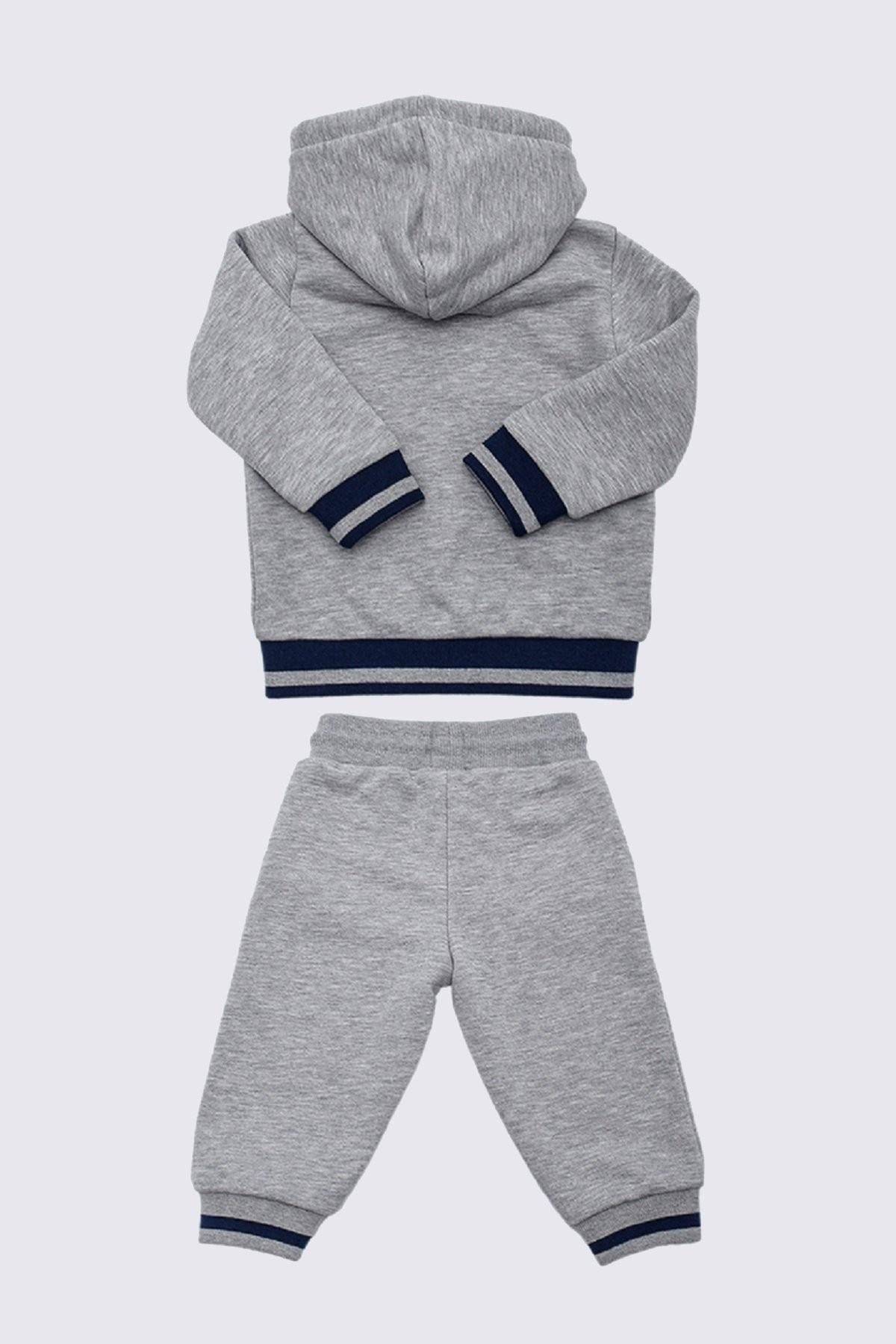 EŞOFMAN TAKIMI KAPŞONLU ALT VE ÜST LOGO BASKILI