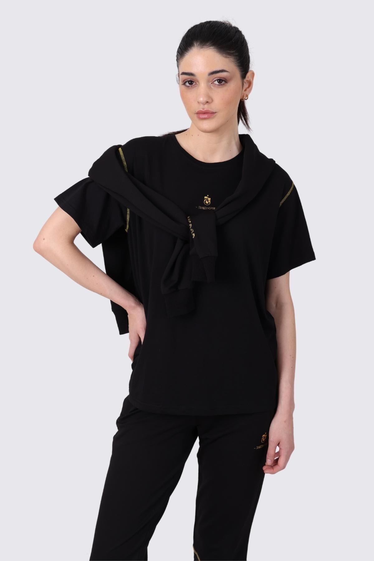 EŞOFMAN TAKIMI KAPÜŞONLU GOLD ARMALI