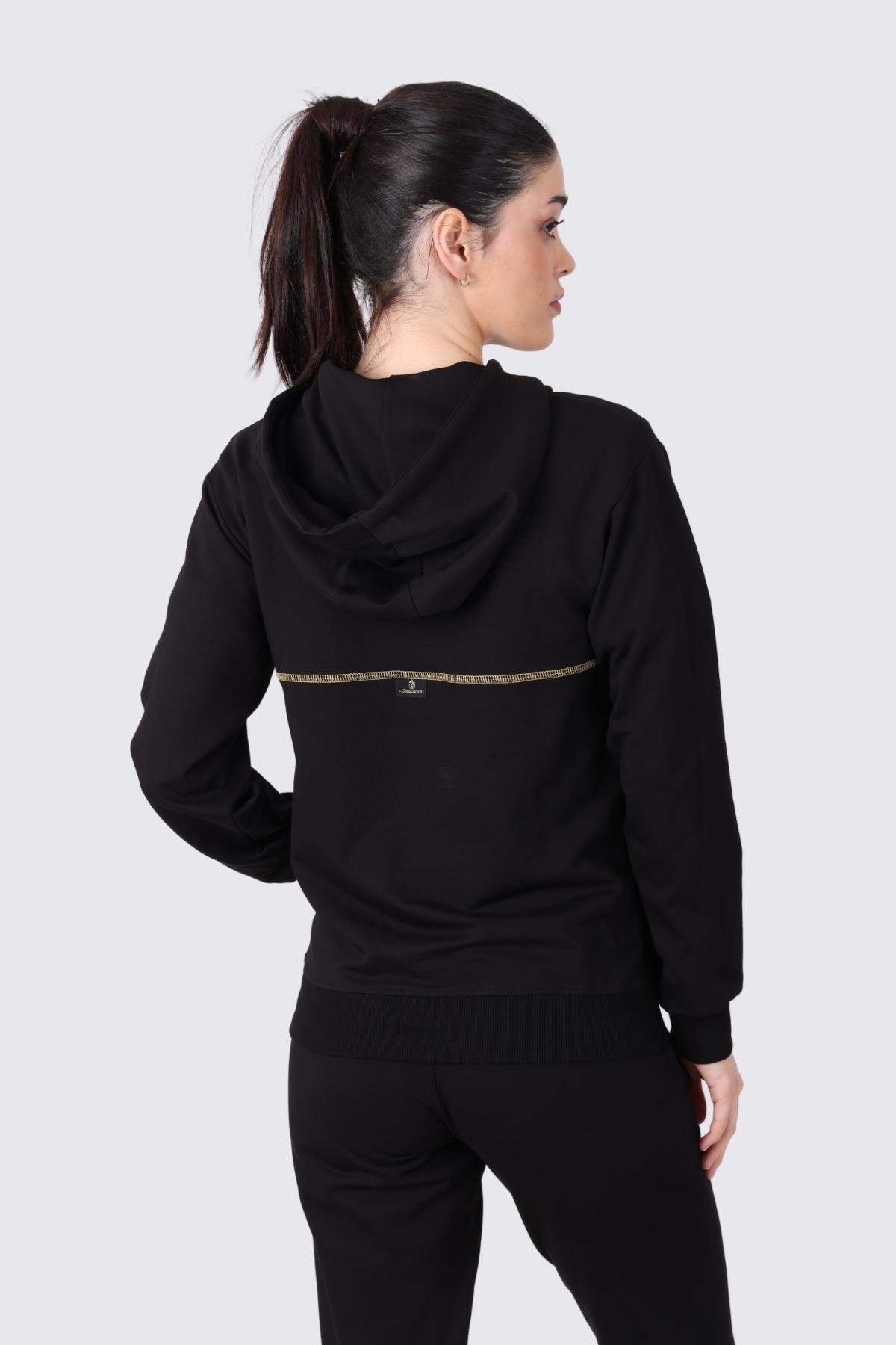 EŞOFMAN TAKIMI KAPÜŞONLU GOLD ARMALI