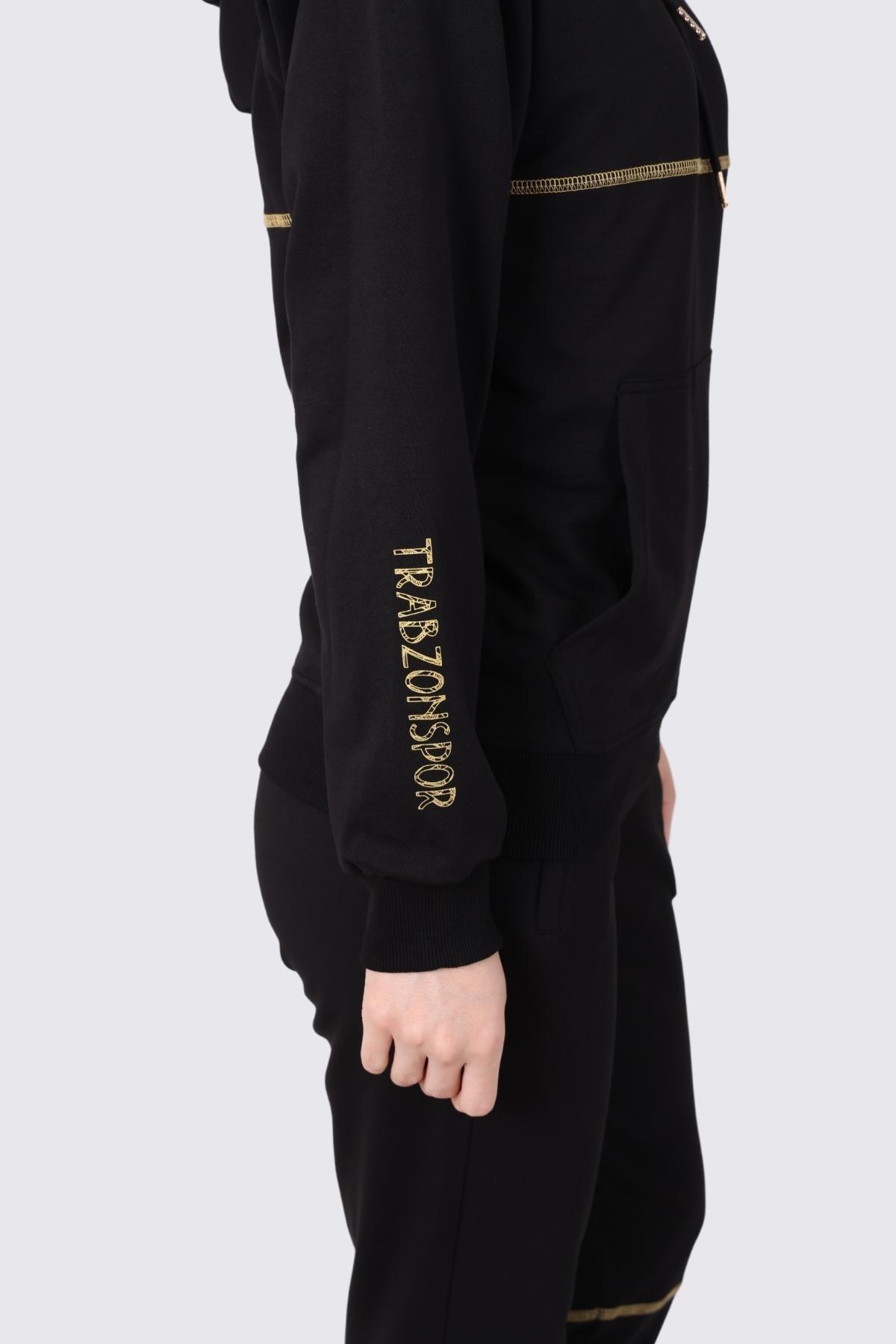 EŞOFMAN TAKIMI KAPÜŞONLU GOLD ARMALI