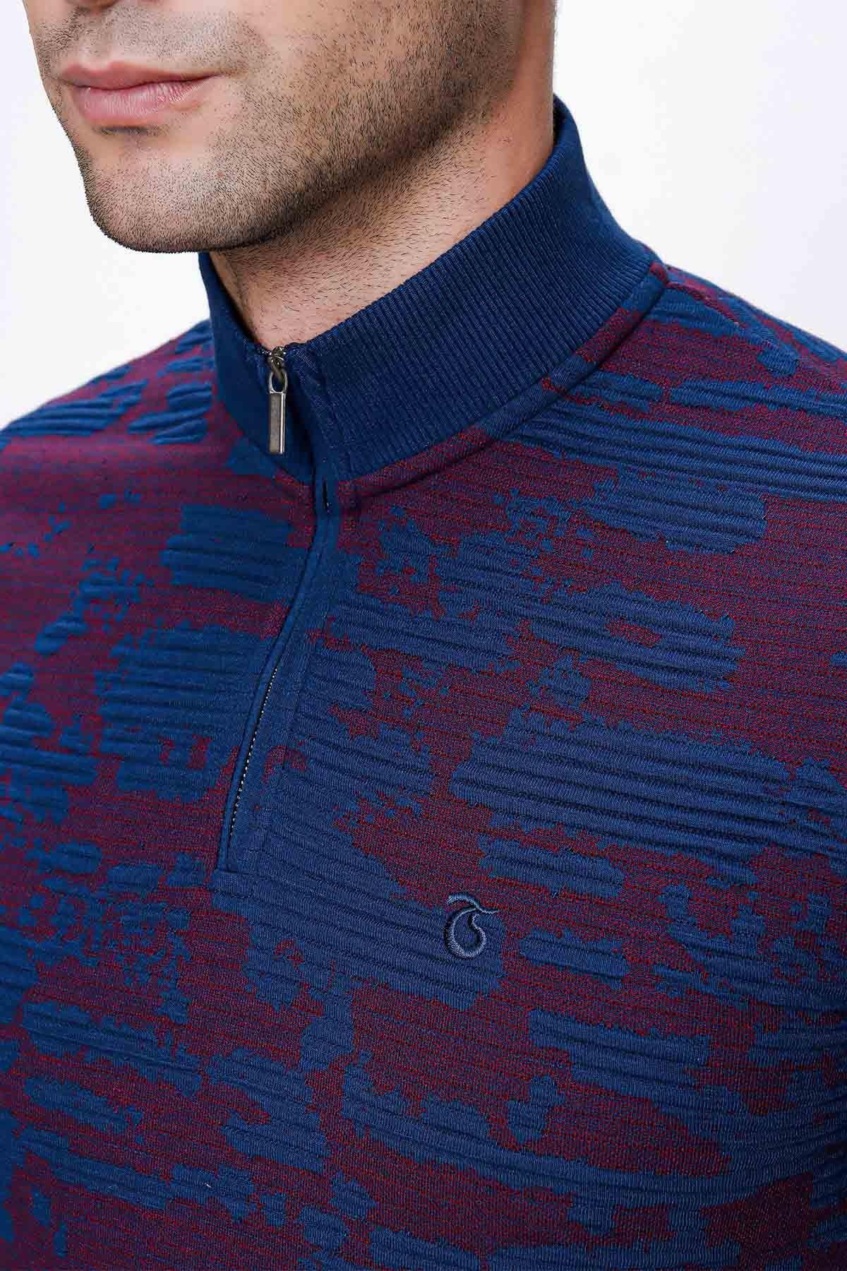 KAZAK YARIM FERMUARLI DESENLİ İÇ LOGOLU