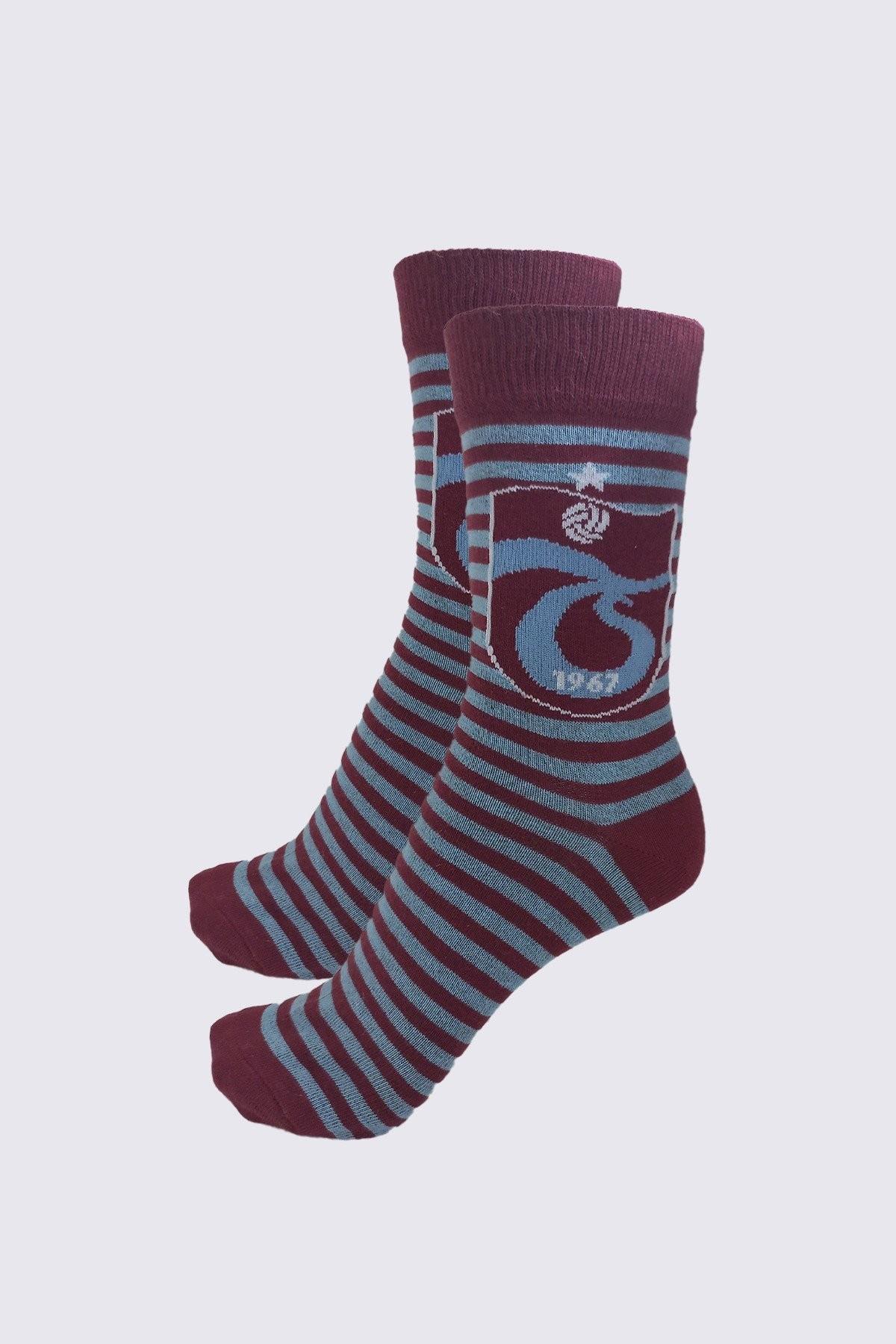 SOKET ÇORAP ÇOCUK BORDO MAVİ ÇİZGİLİ
