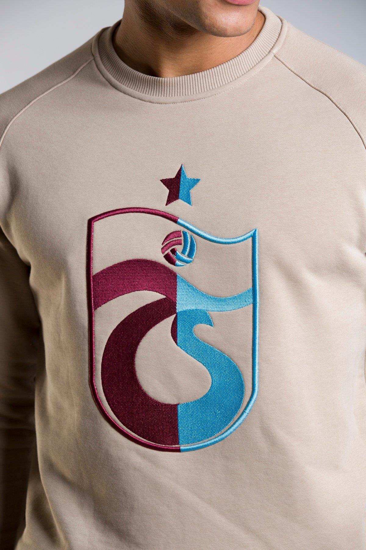 SWEAT BİSİKLET YAKA BORDO MAVİ NAKIŞLI