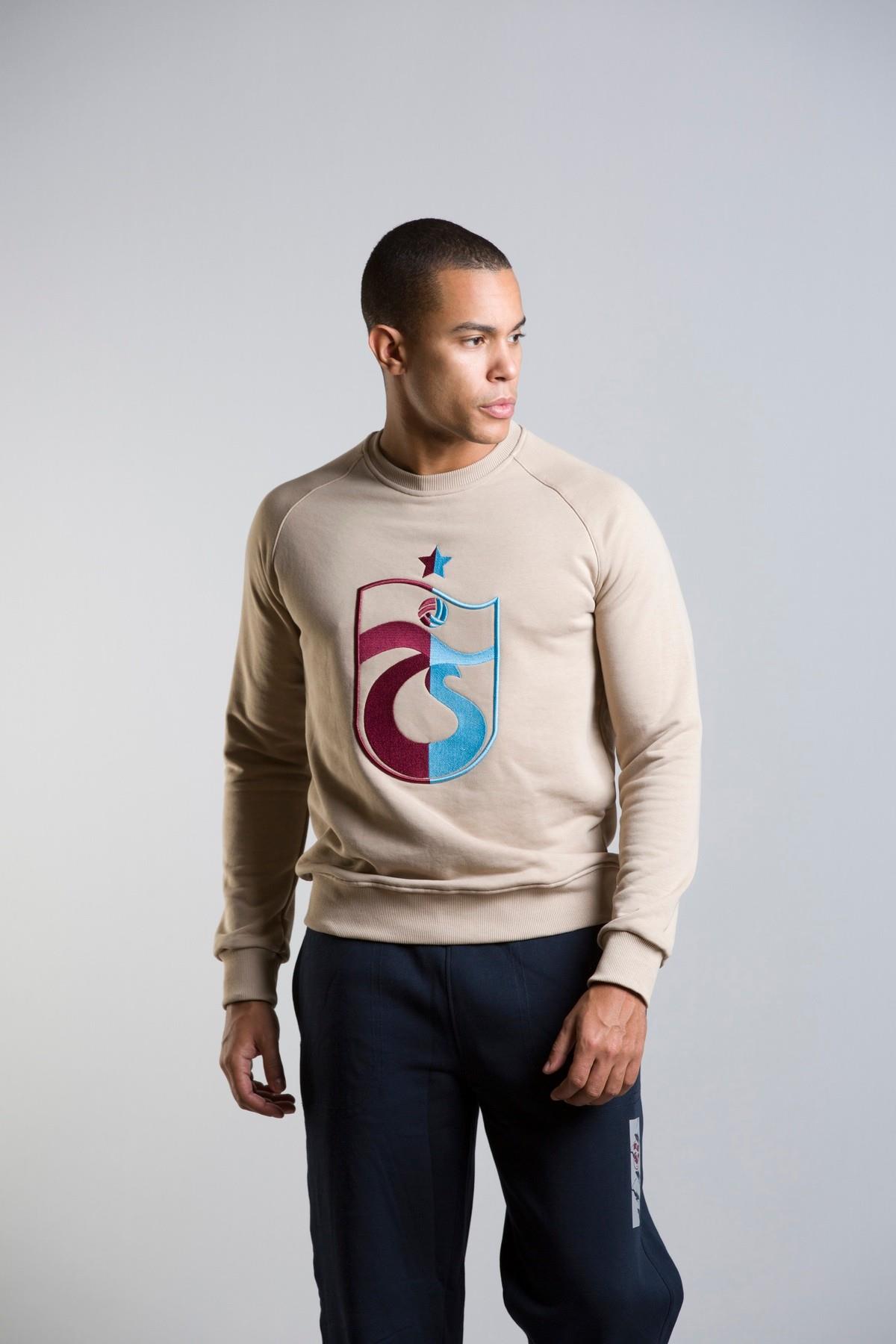 SWEAT BİSİKLET YAKA BORDO MAVİ NAKIŞLI