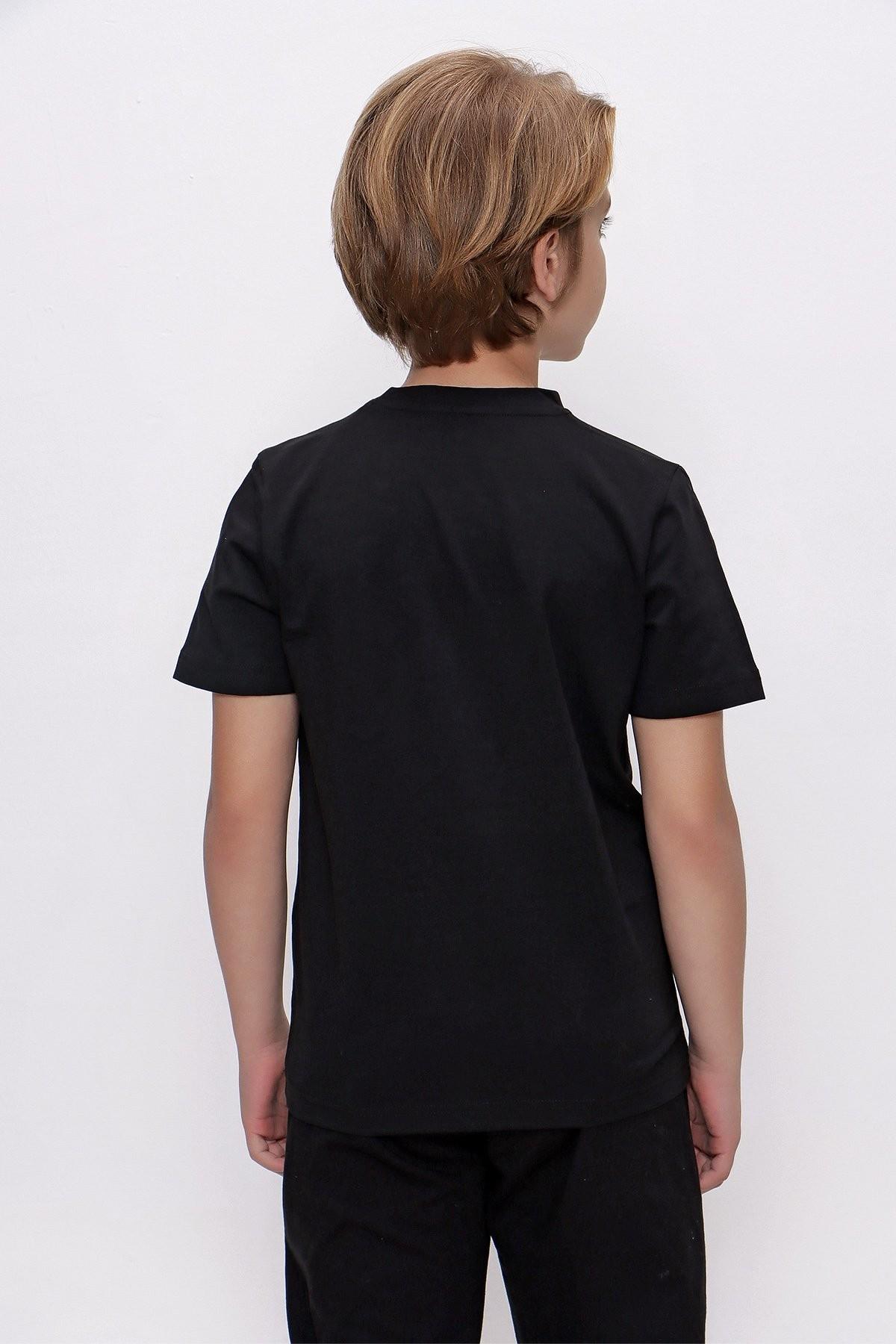 TSHİRT BİSİKLET YAKA ÇERÇEVE BASKILI