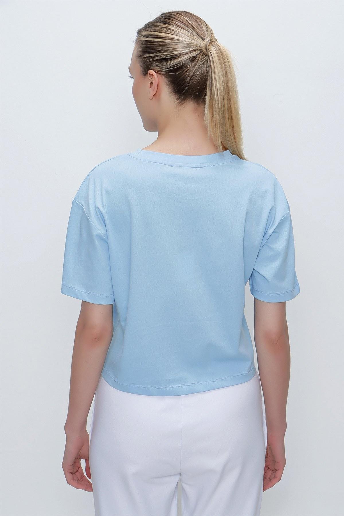 TSHİRT BİSİKLET YAKA CROP