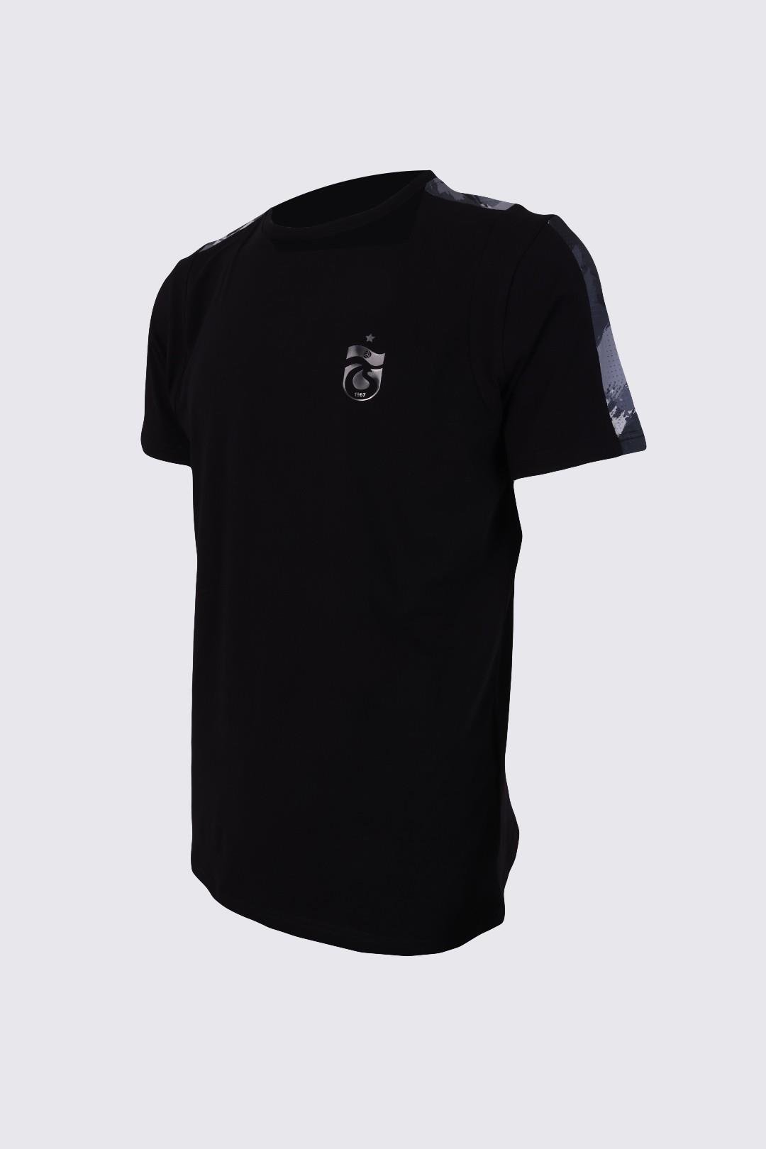 TSHİRT BİSİKLET YAKA KOLU DESEN DETAYLI