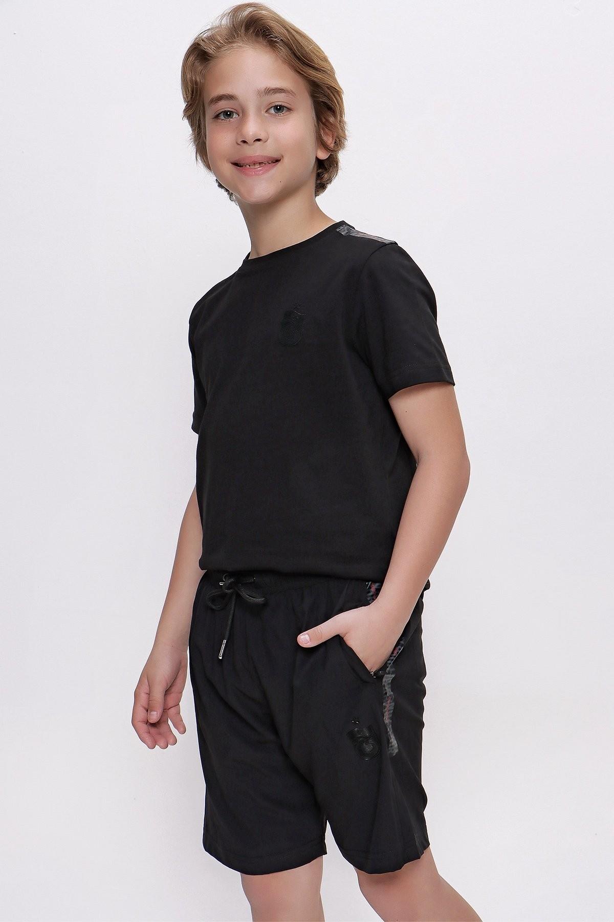 TSHİRT BİSİKLET YAKA OMUZ BİYE DETAYLI