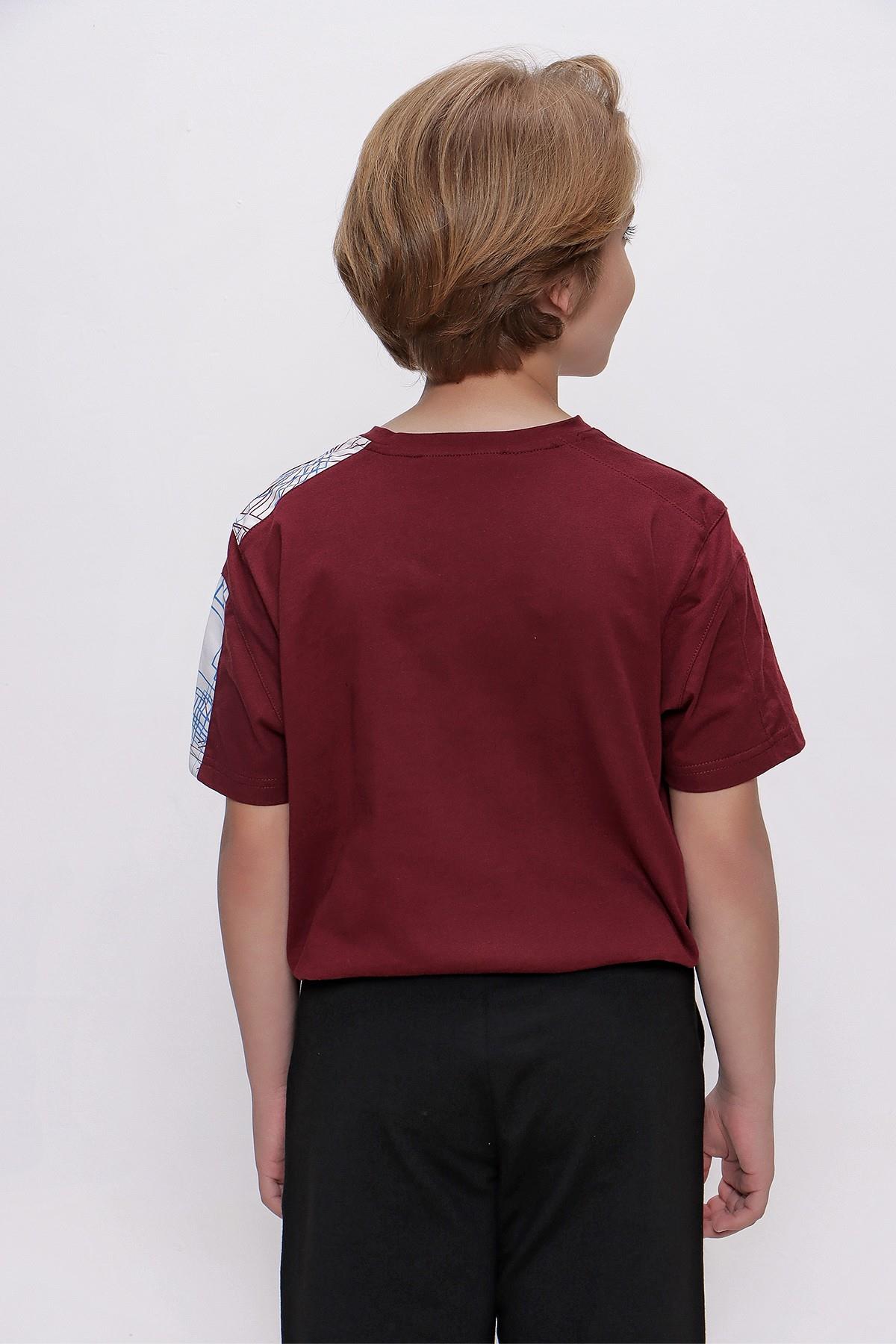 TSHİRT BİSİKLET YAKA OMUZ VE KOL PARÇA DETAYLI