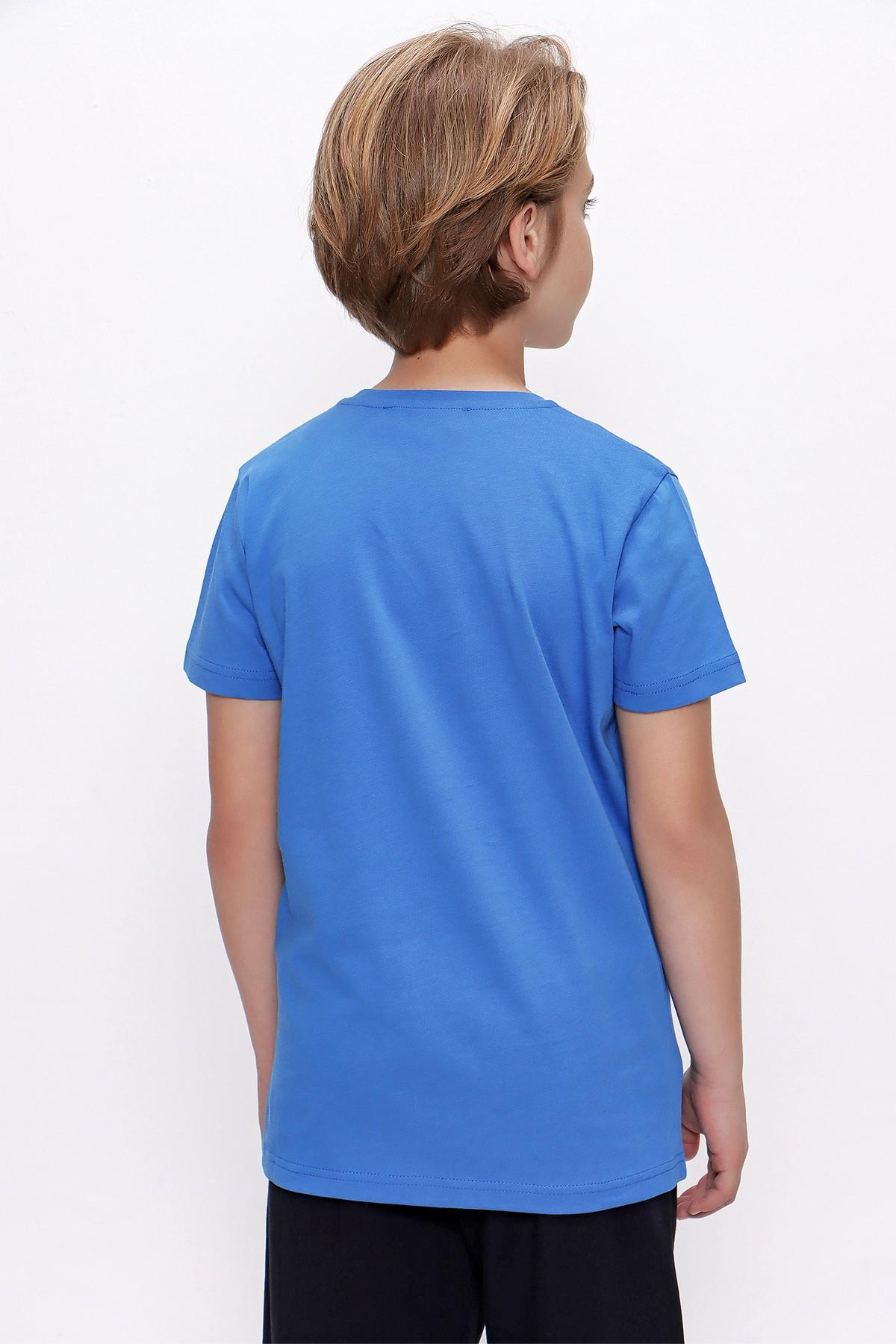 TSHİRT BİSİKLET YAKA ÖNÜ NAKIŞLI