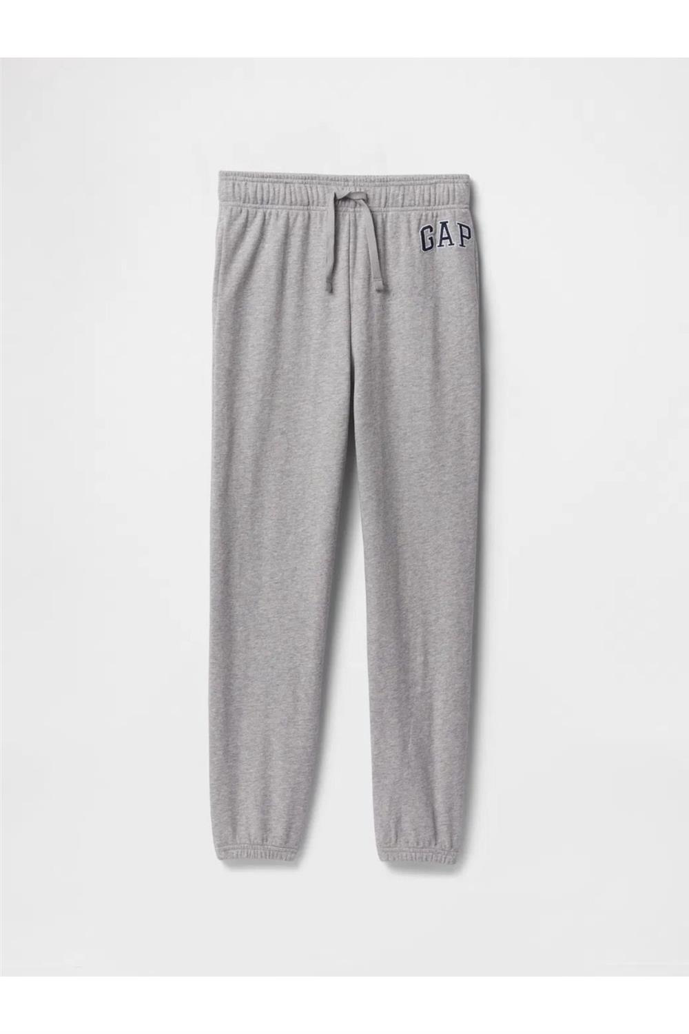 Erkek Çocuk Relaxed Gap Logo Eşofman Altı Gri