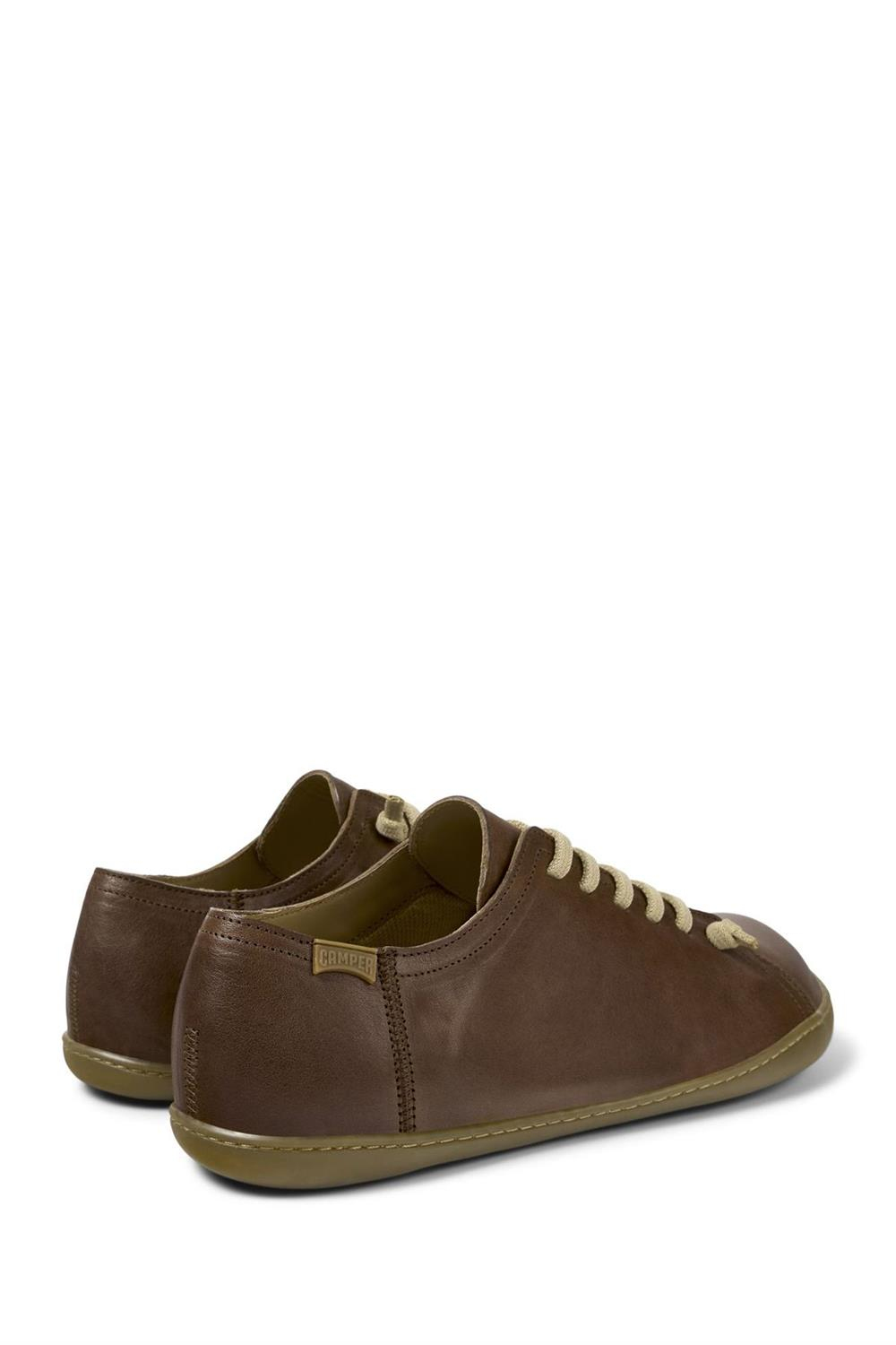 Erkek Kahverengi Peu Bağcıklı Deri Casual Sneaker 17665