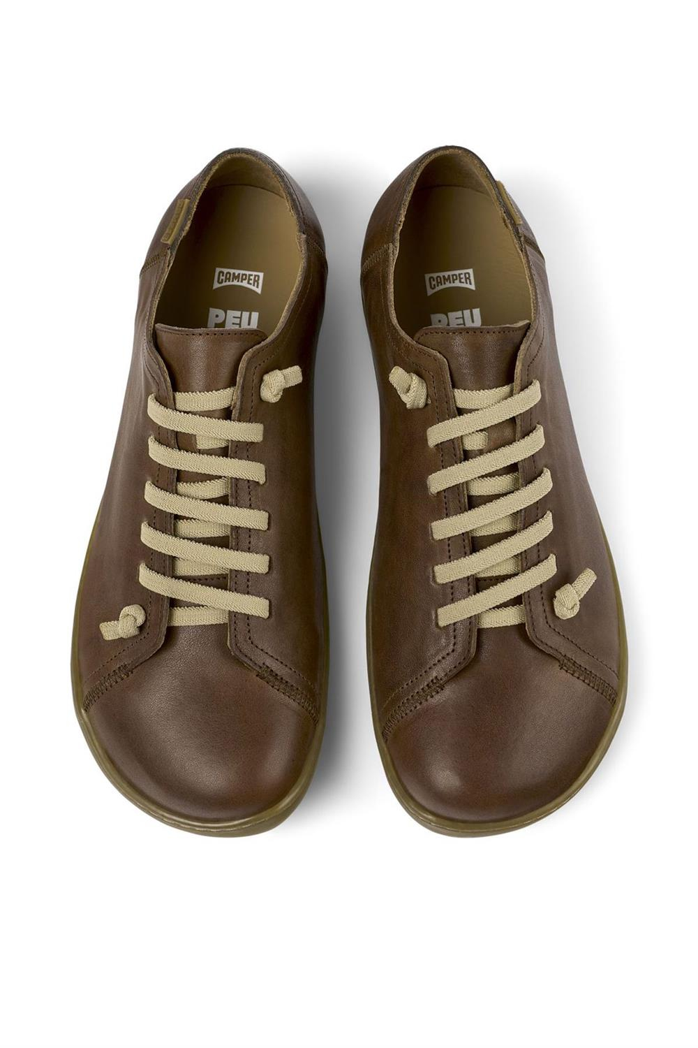 Erkek Kahverengi Peu Bağcıklı Deri Casual Sneaker 17665