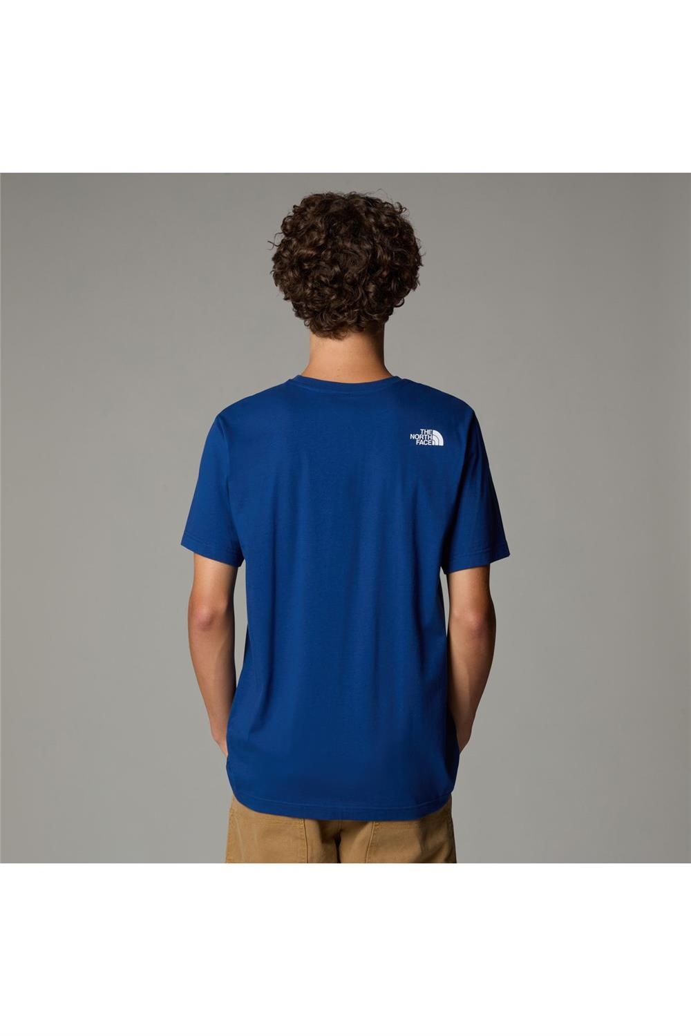 Erkek Mountain Line Mavi T-Shirt